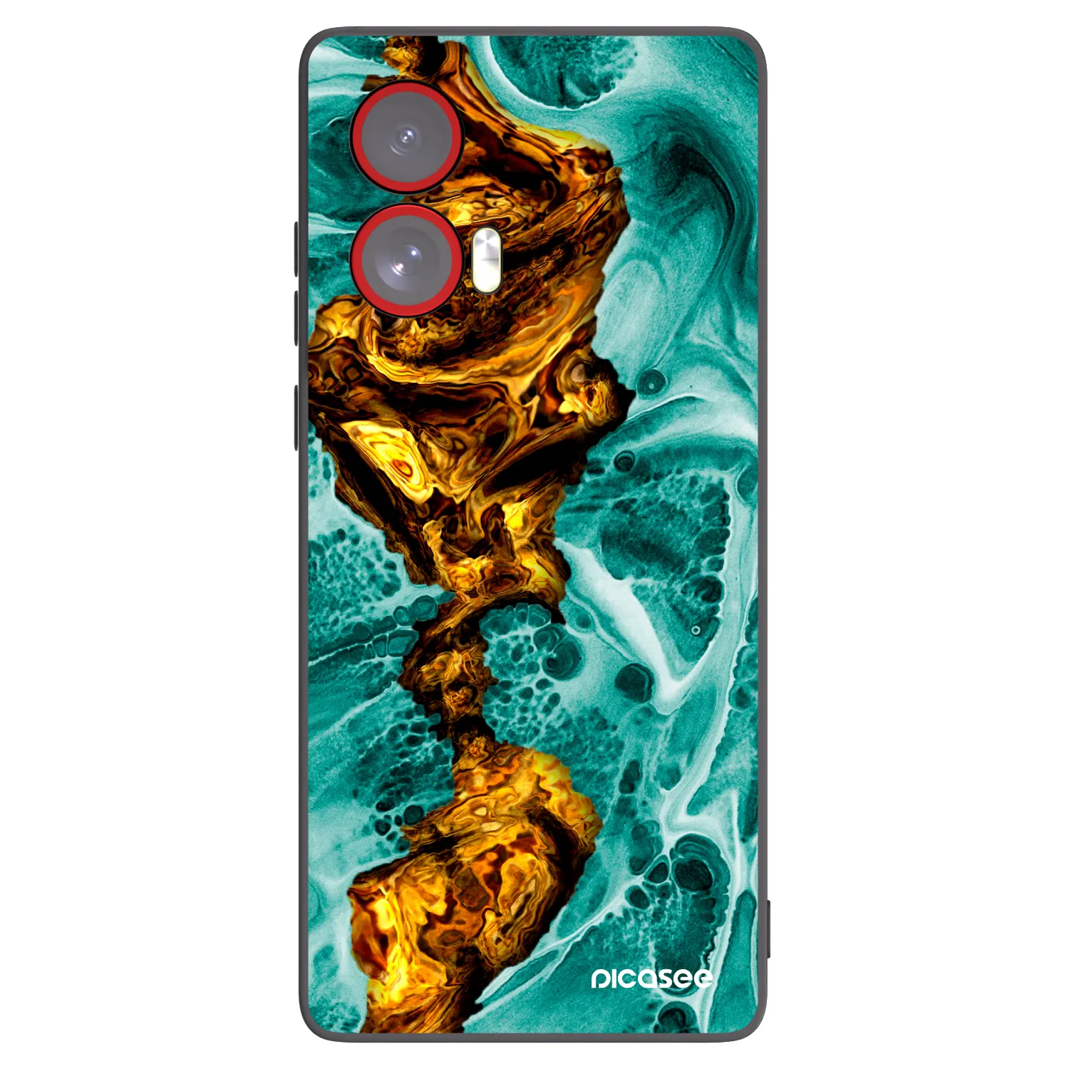 Picasee husă neagră din silicon pentru Motorola Edge 50 Fusion - Goldsky