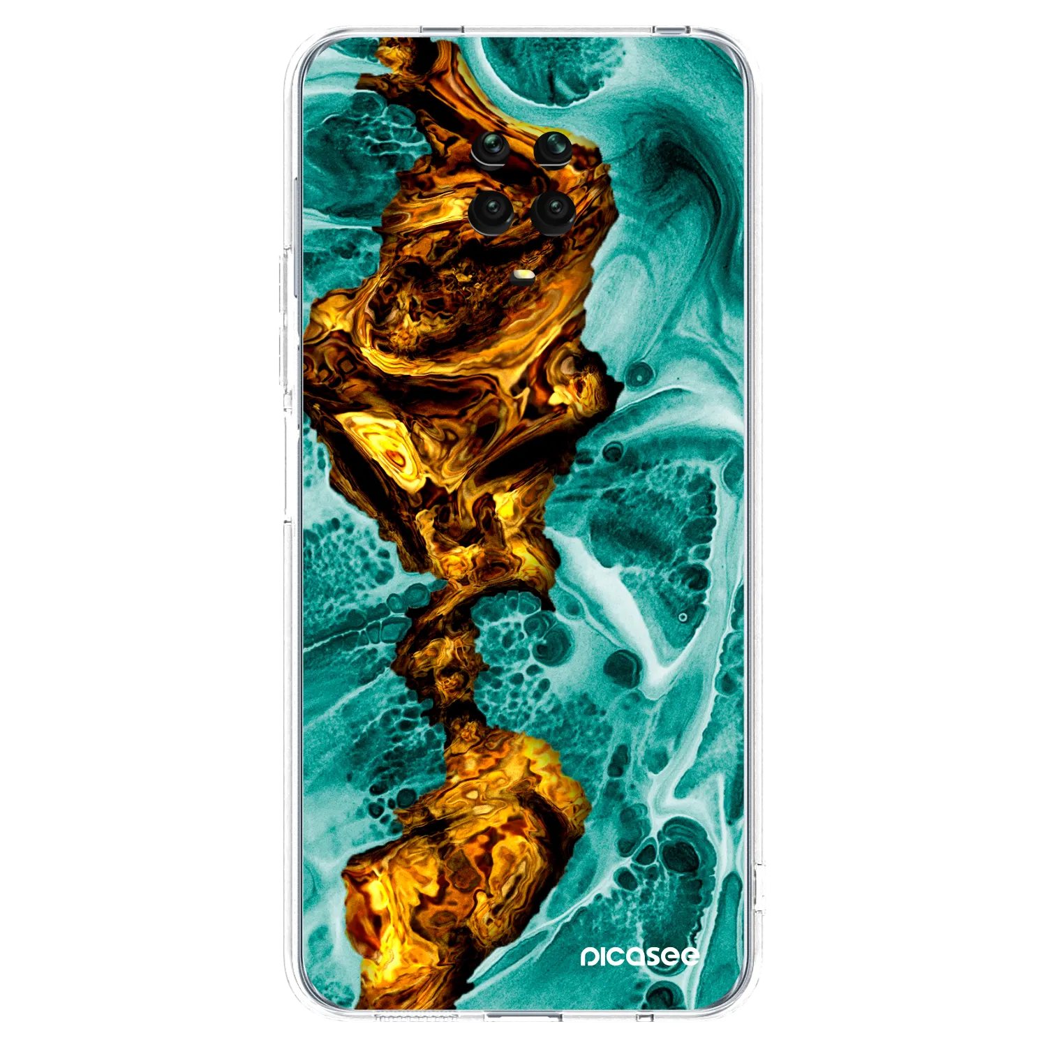 Picasee husă transparentă din silicon pentru Xiaomi Redmi Note 9 Pro - Goldsky