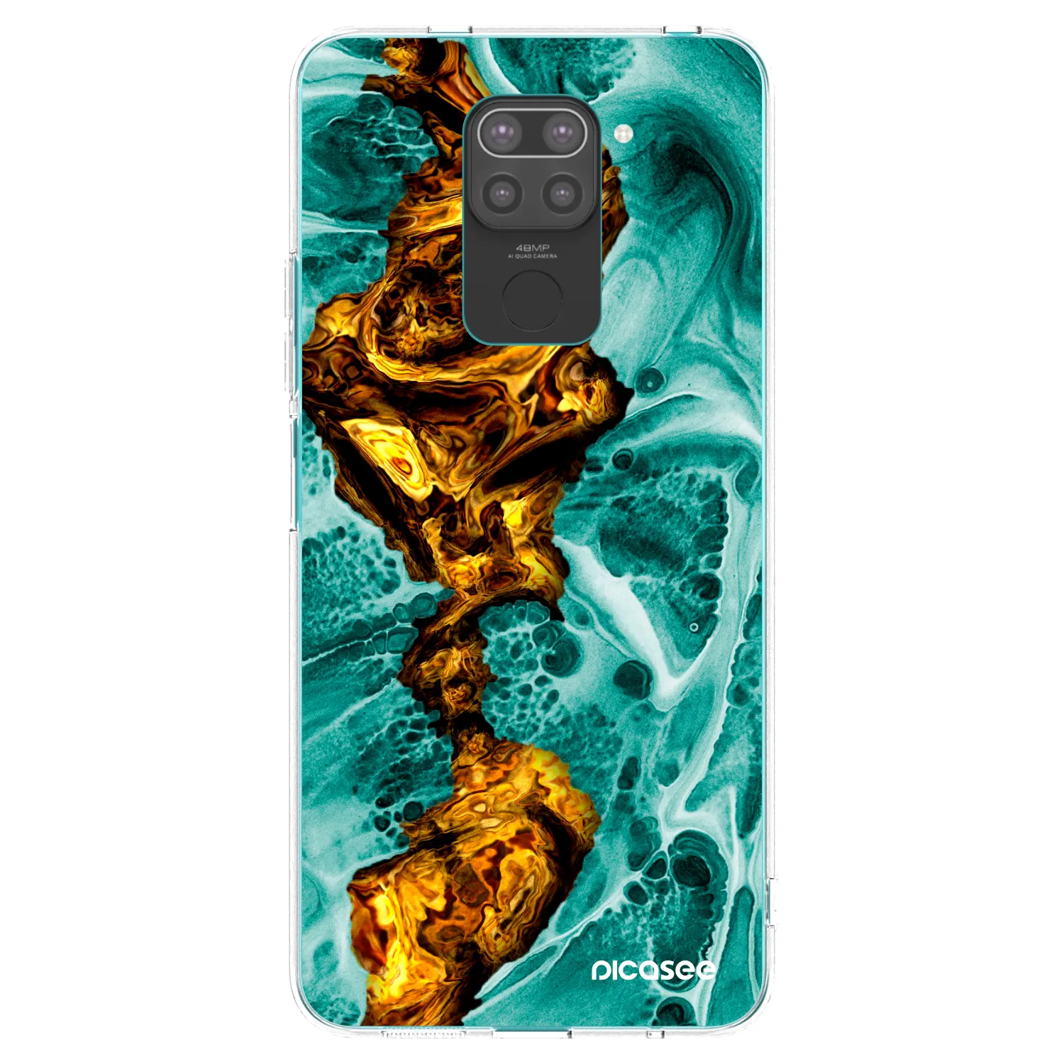 Picasee husă neagră din silicon pentru Xiaomi Redmi Note 9 - Goldsky
