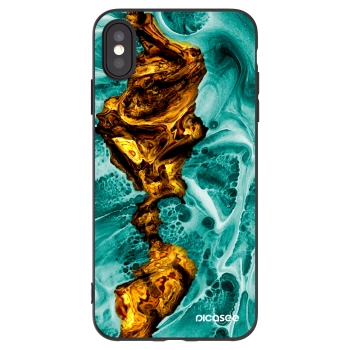 Picasee husă neagră din silicon pentru Apple iPhone XS Max - Goldsky