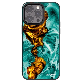 Picasee husă neagră din silicon pentru Apple iPhone 15 Pro Max - Goldsky