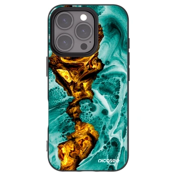 Picasee husă neagră din silicon pentru Apple iPhone 16 Pro - Goldsky