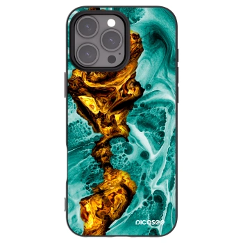 Picasee husă neagră din silicon pentru Apple iPhone 16 Pro Max - Goldsky