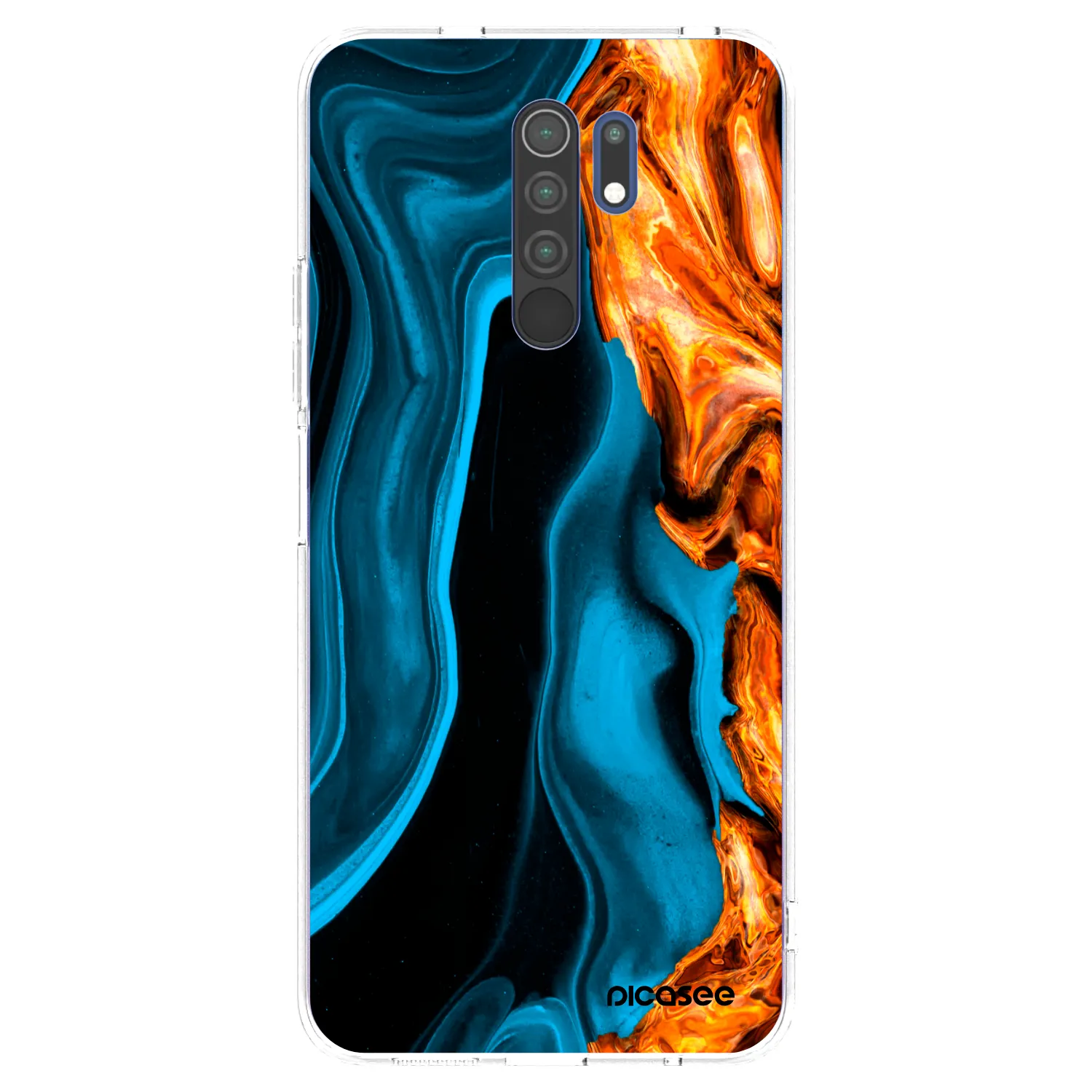 Picasee husă transparentă din silicon pentru Xiaomi Redmi 9 - Gold blue
