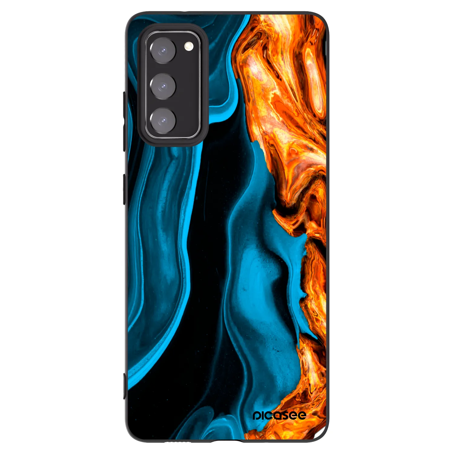 Picasee husă neagră din silicon pentru Samsung Galaxy S20 FE - Gold blue