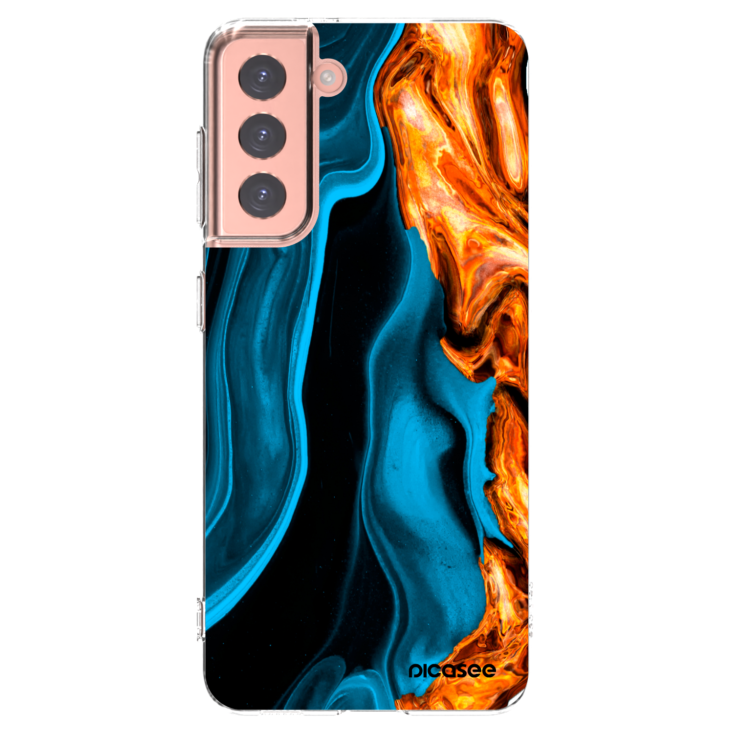 Picasee husă transparentă din silicon pentru Samsung Galaxy S21 5G G991B - Gold blue