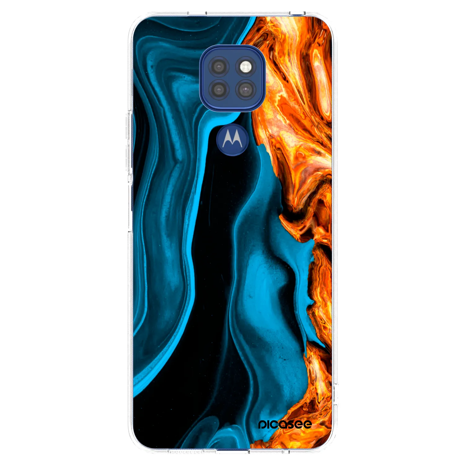Picasee husă transparentă din silicon pentru Motorola Moto G9 Play - Gold blue