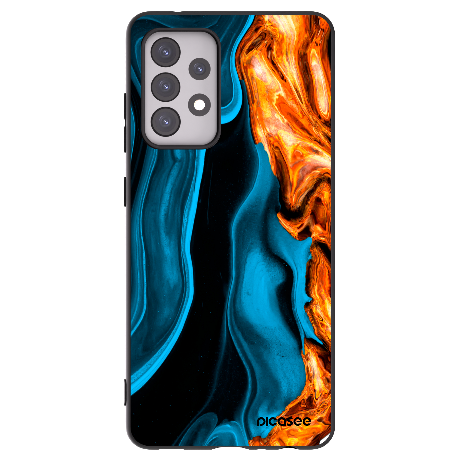 Picasee husă neagră din silicon pentru Samsung Galaxy A52 5G A525F - Gold blue