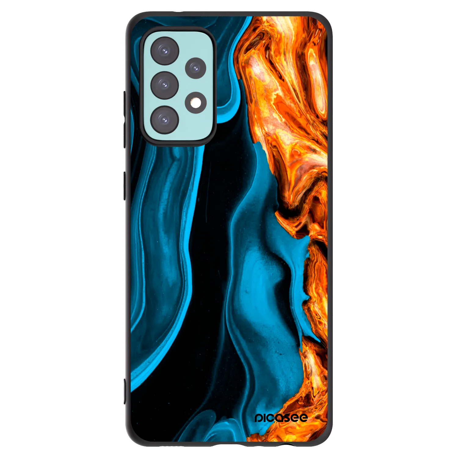 Picasee husă neagră din silicon pentru Samsung Galaxy A72 A725F - Gold blue