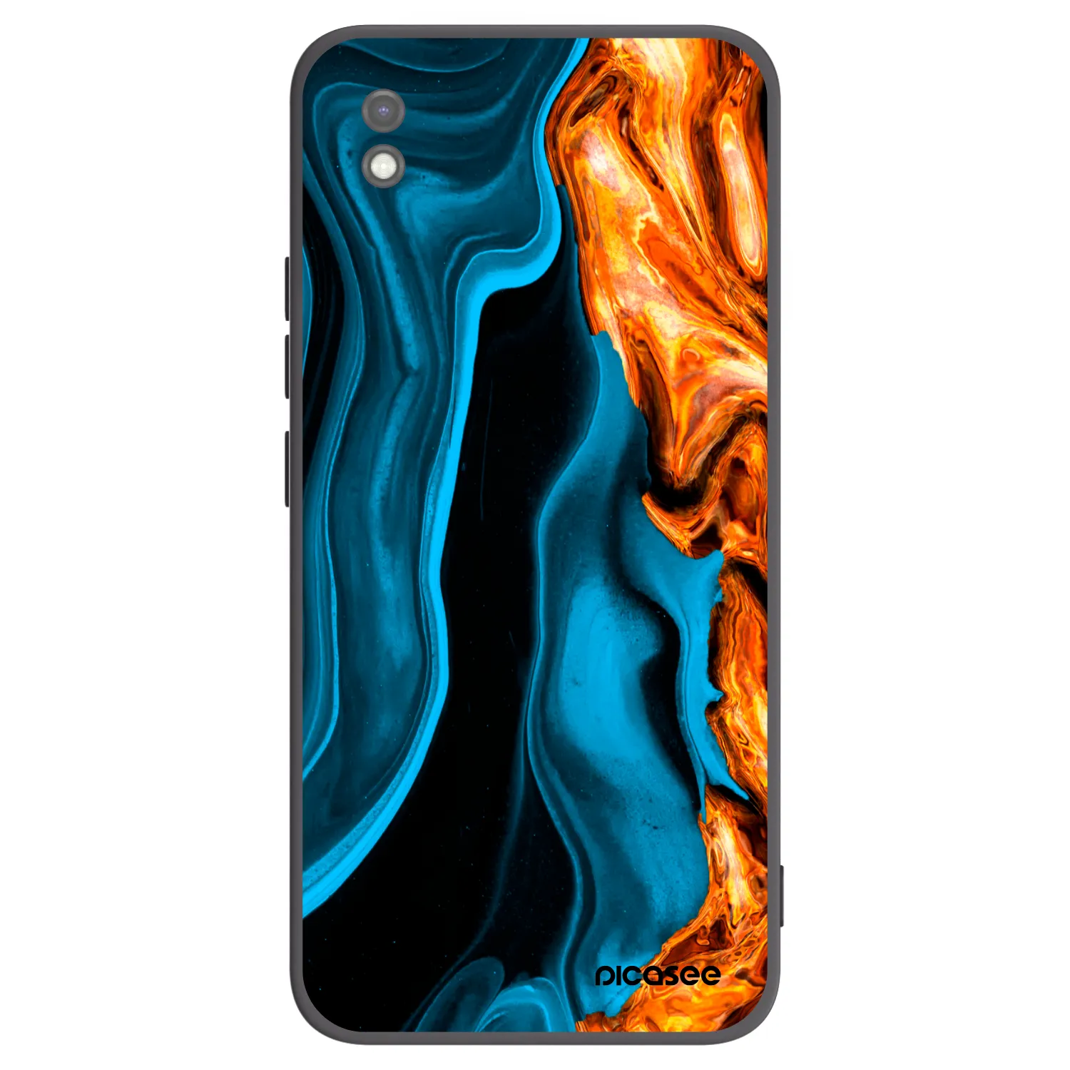 Picasee husă neagră din silicon pentru Xiaomi Redmi 9AT - Gold blue