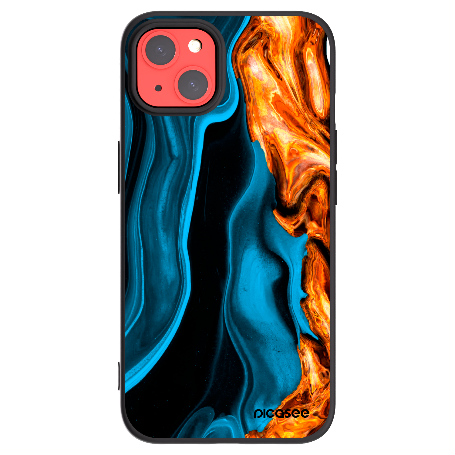 Picasee husă neagră din silicon pentru Apple iPhone 13 - Gold blue