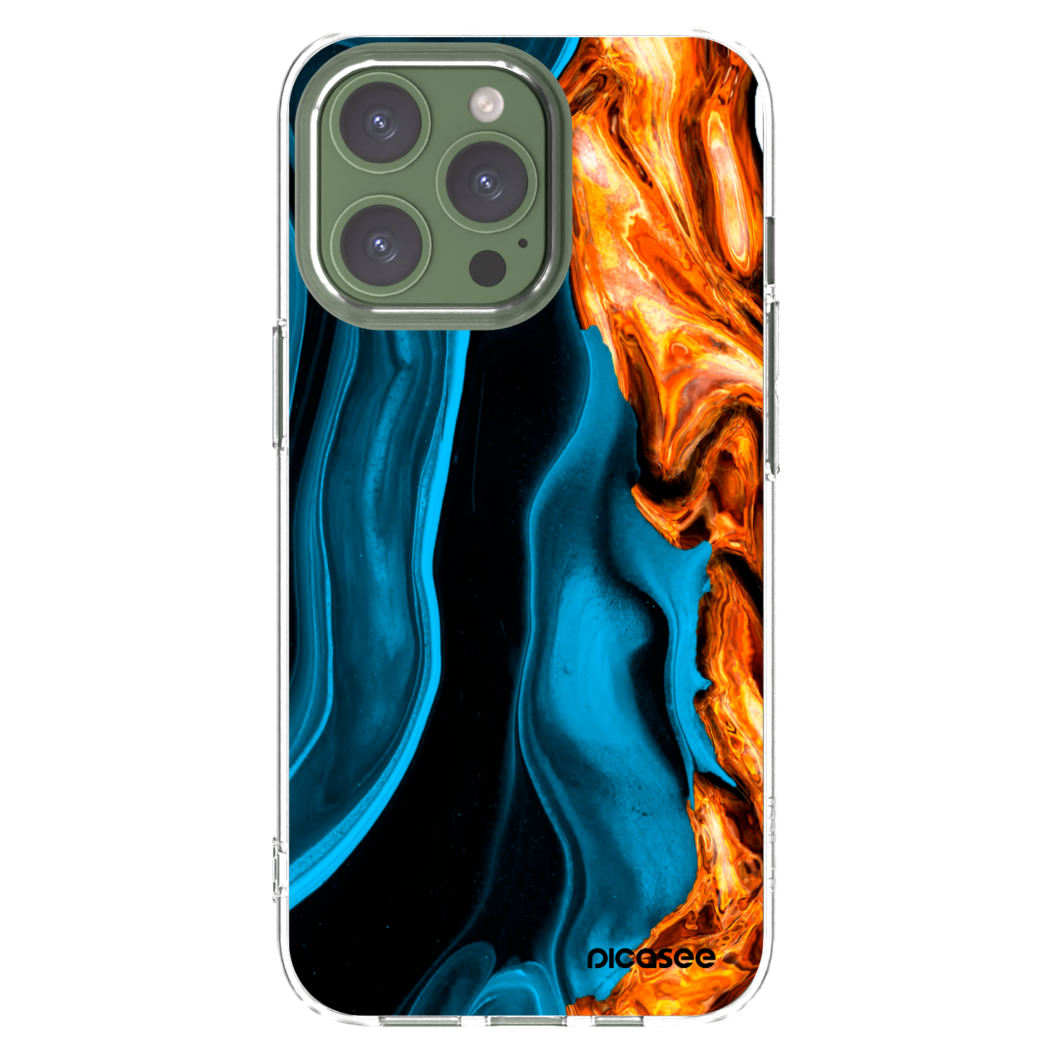 Picasee husă transparentă din silicon pentru Apple iPhone 13 Pro - Gold blue