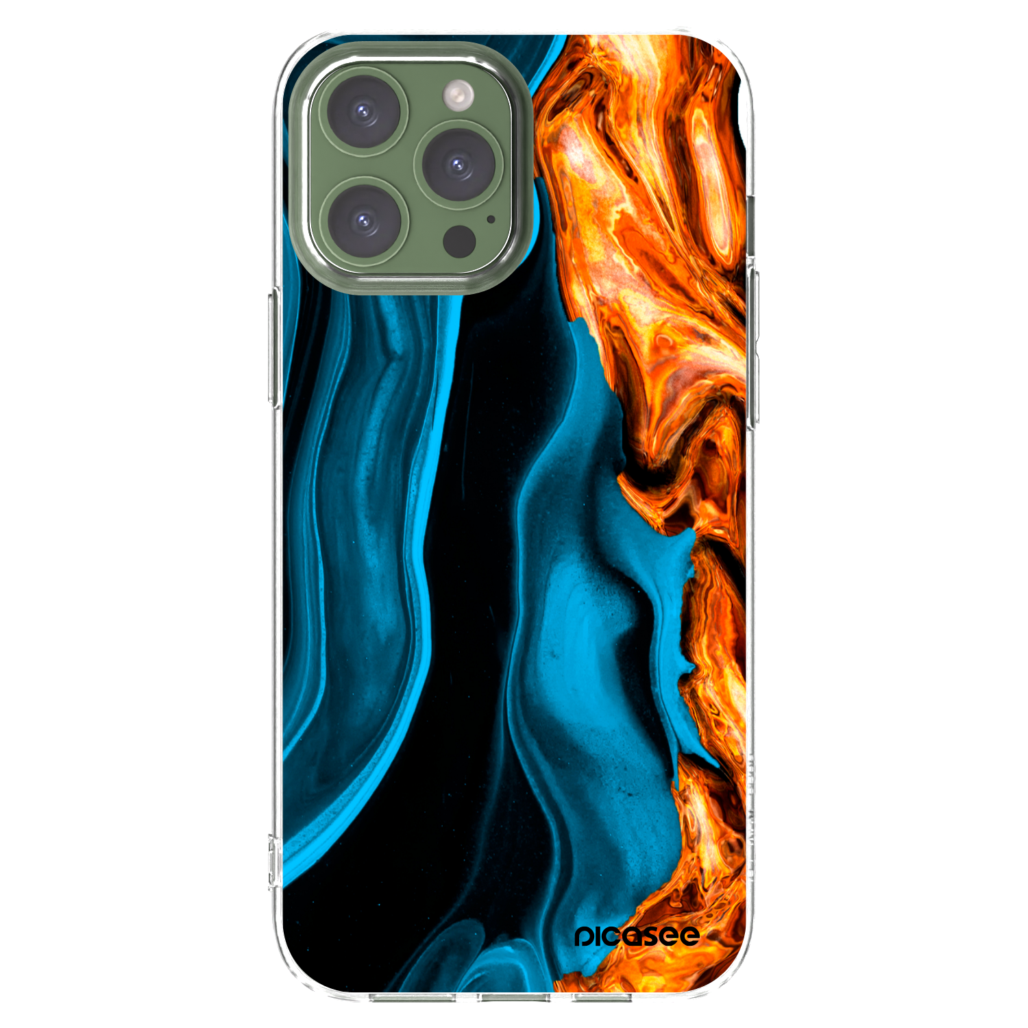 Picasee husă transparentă din silicon pentru Apple iPhone 13 Pro Max - Gold blue