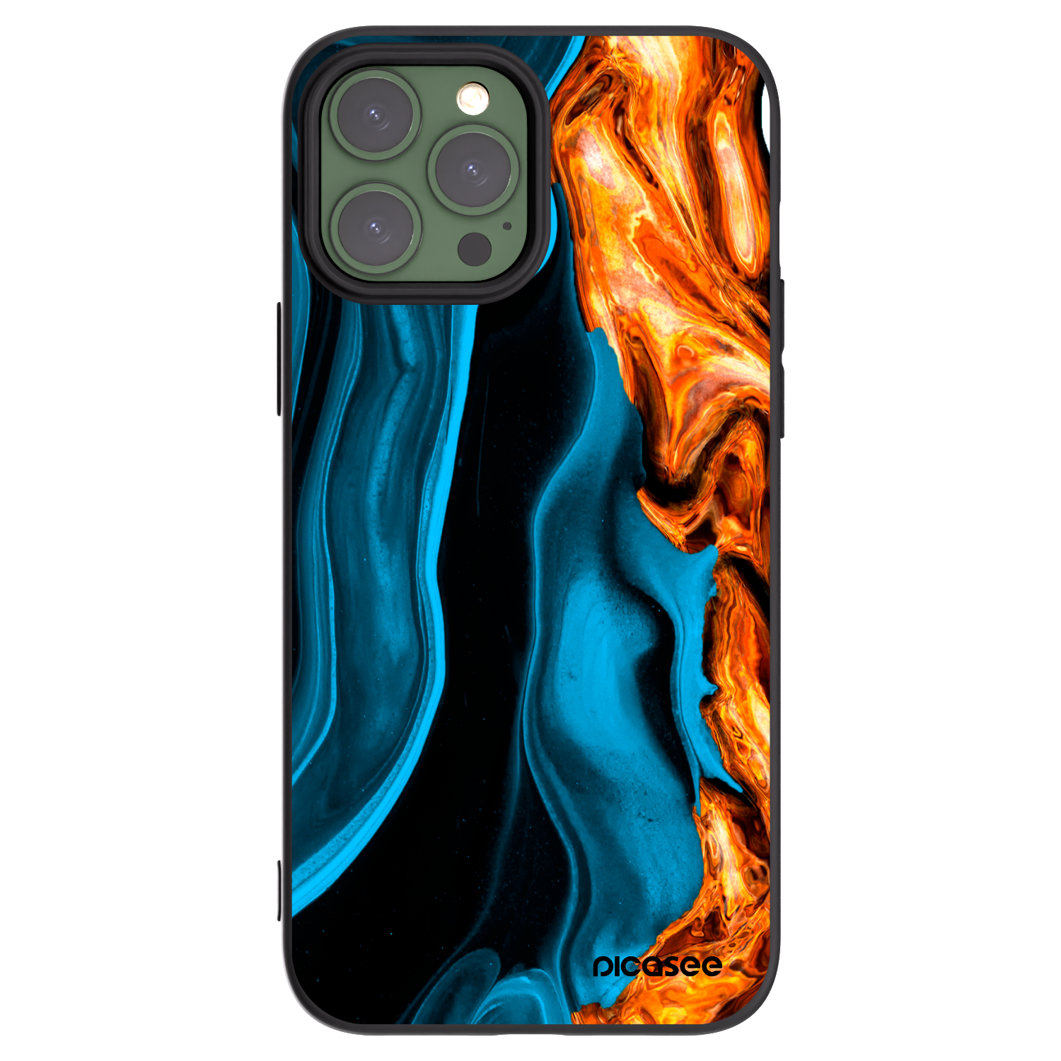 Picasee husă neagră din silicon pentru Apple iPhone 13 Pro Max - Gold blue