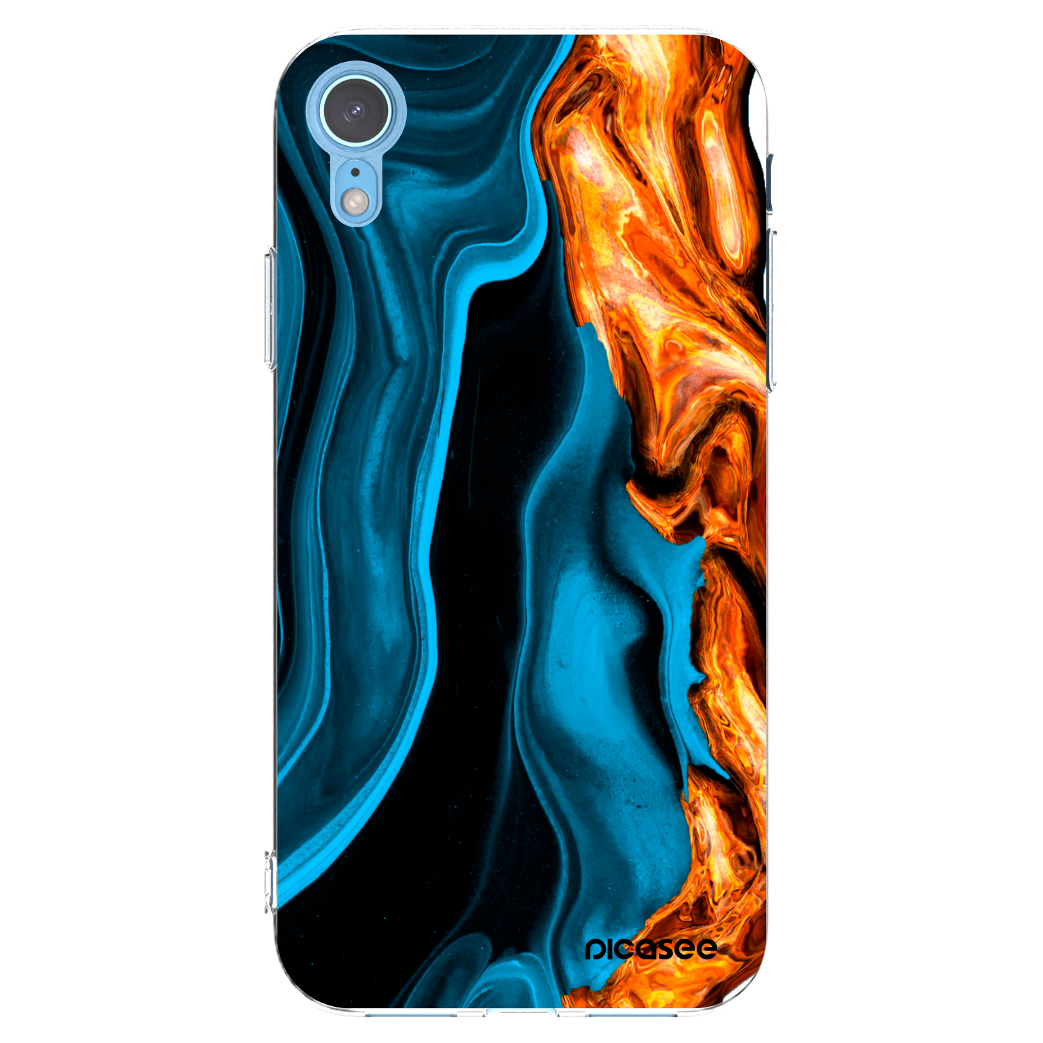 Picasee husă transparentă din silicon pentru Apple iPhone XR - Gold blue
