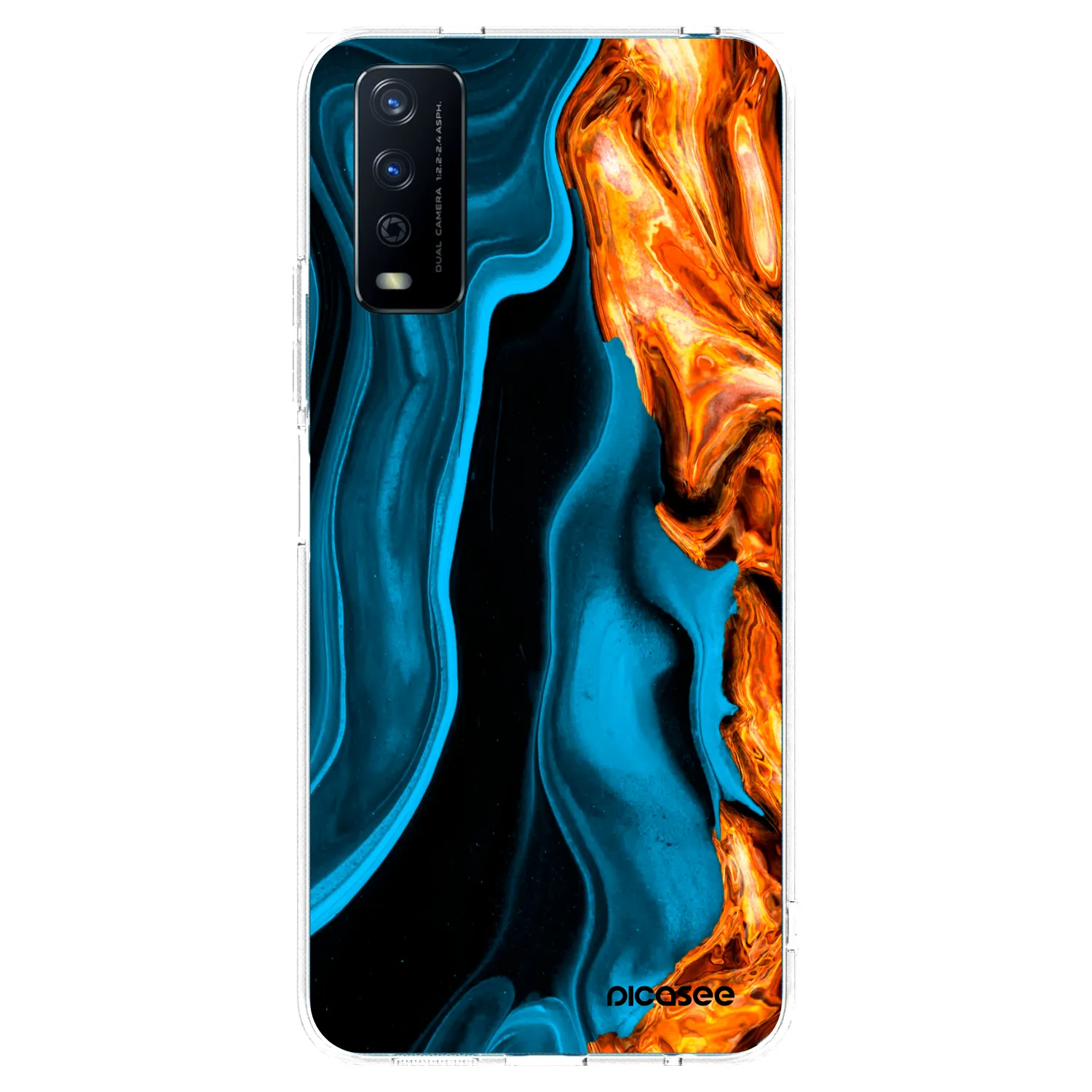 Picasee husă transparentă din silicon pentru Vivo Y11s - Gold blue