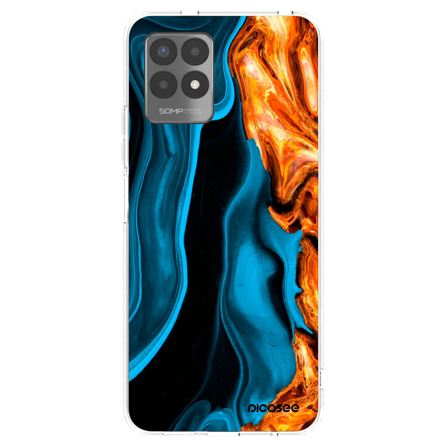 Picasee husă transparentă din silicon pentru Realme 8i - Gold blue