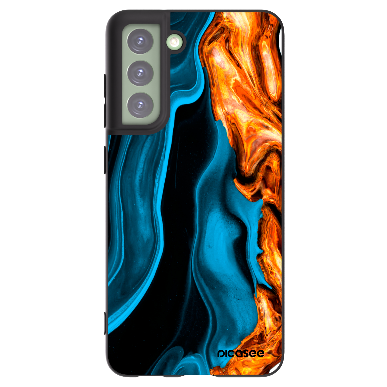 Picasee husă neagră din silicon pentru Samsung Galaxy S21 FE 5G - Gold blue