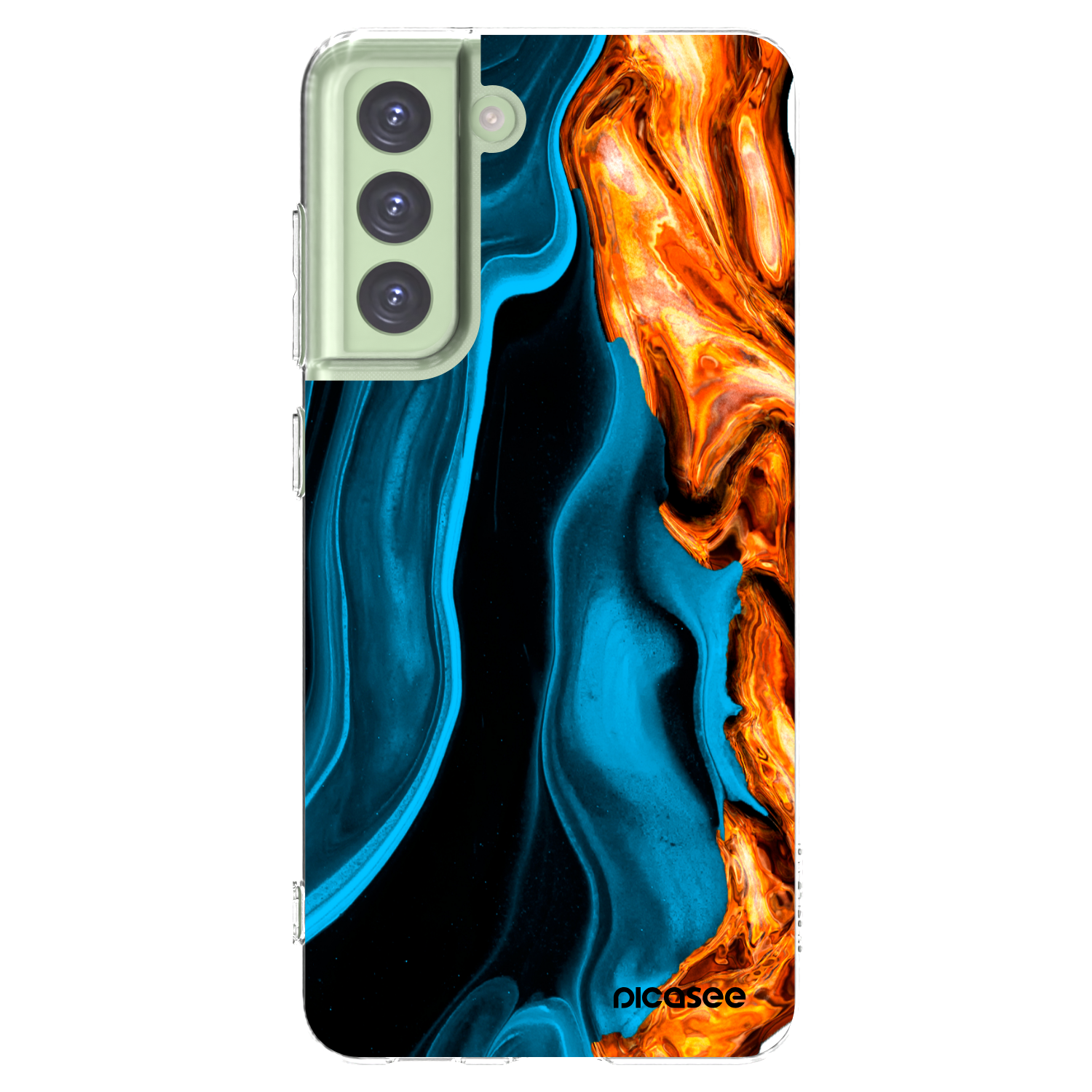 Picasee husă transparentă din silicon pentru Samsung Galaxy S21 FE 5G - Gold blue