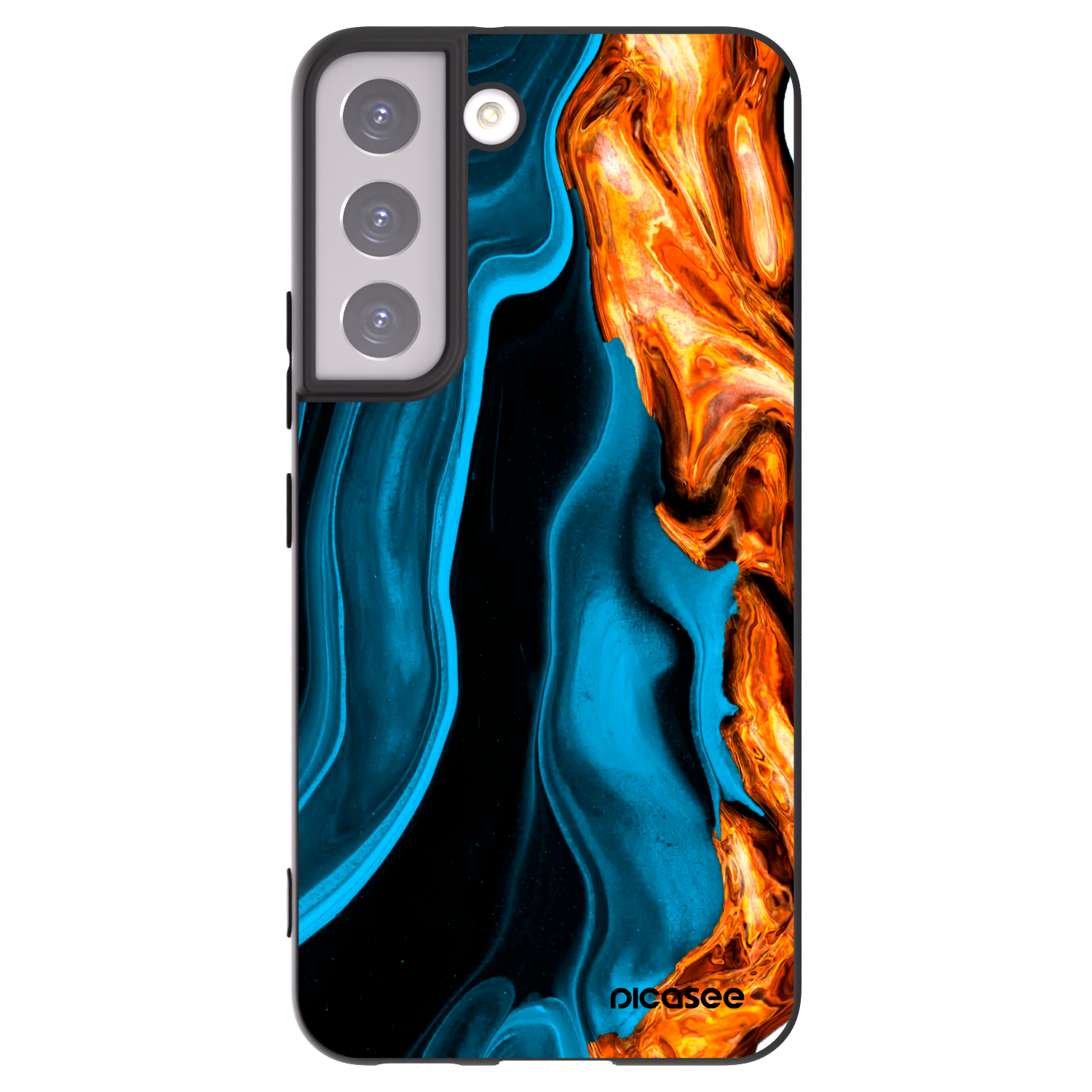 Picasee husă neagră din silicon pentru Samsung Galaxy S22 5G - Gold blue