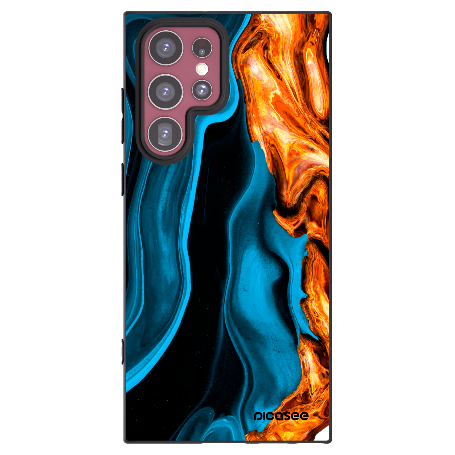 Picasee husă neagră din silicon pentru Samsung Galaxy S22 Ultra 5G - Gold blue