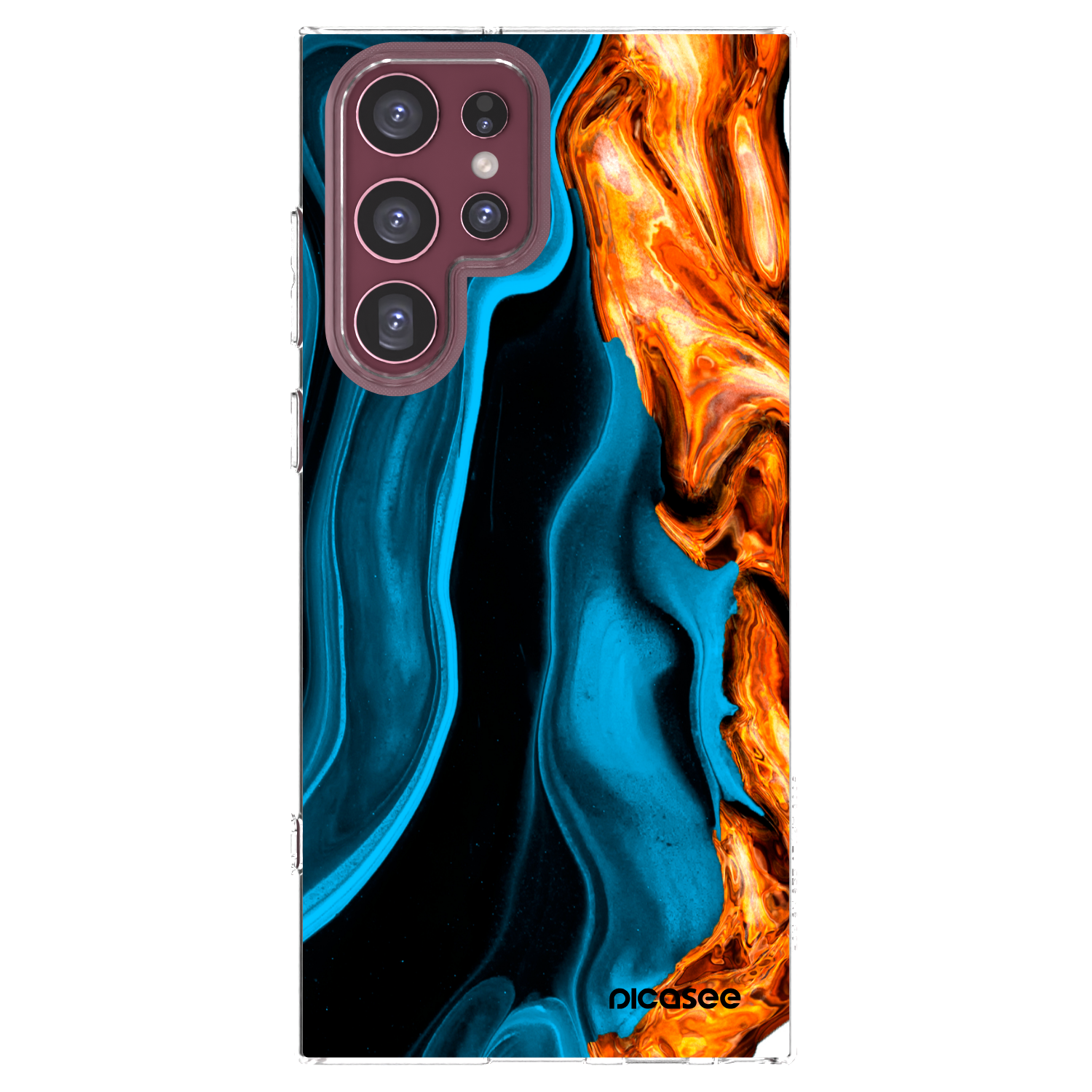 Picasee husă transparentă din silicon pentru Samsung Galaxy S22 Ultra 5G - Gold blue