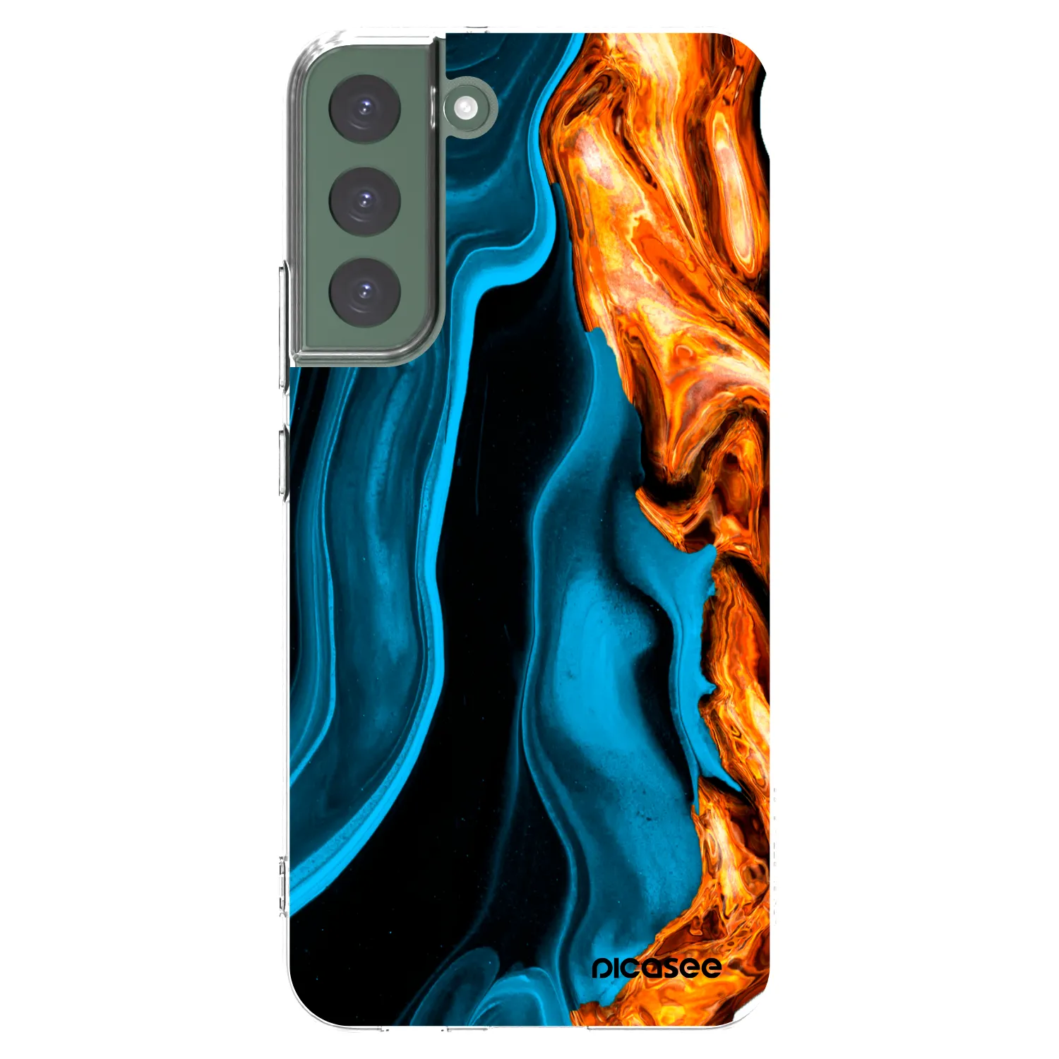 Picasee husă transparentă din silicon pentru Samsung Galaxy S22+ 5G - Gold blue