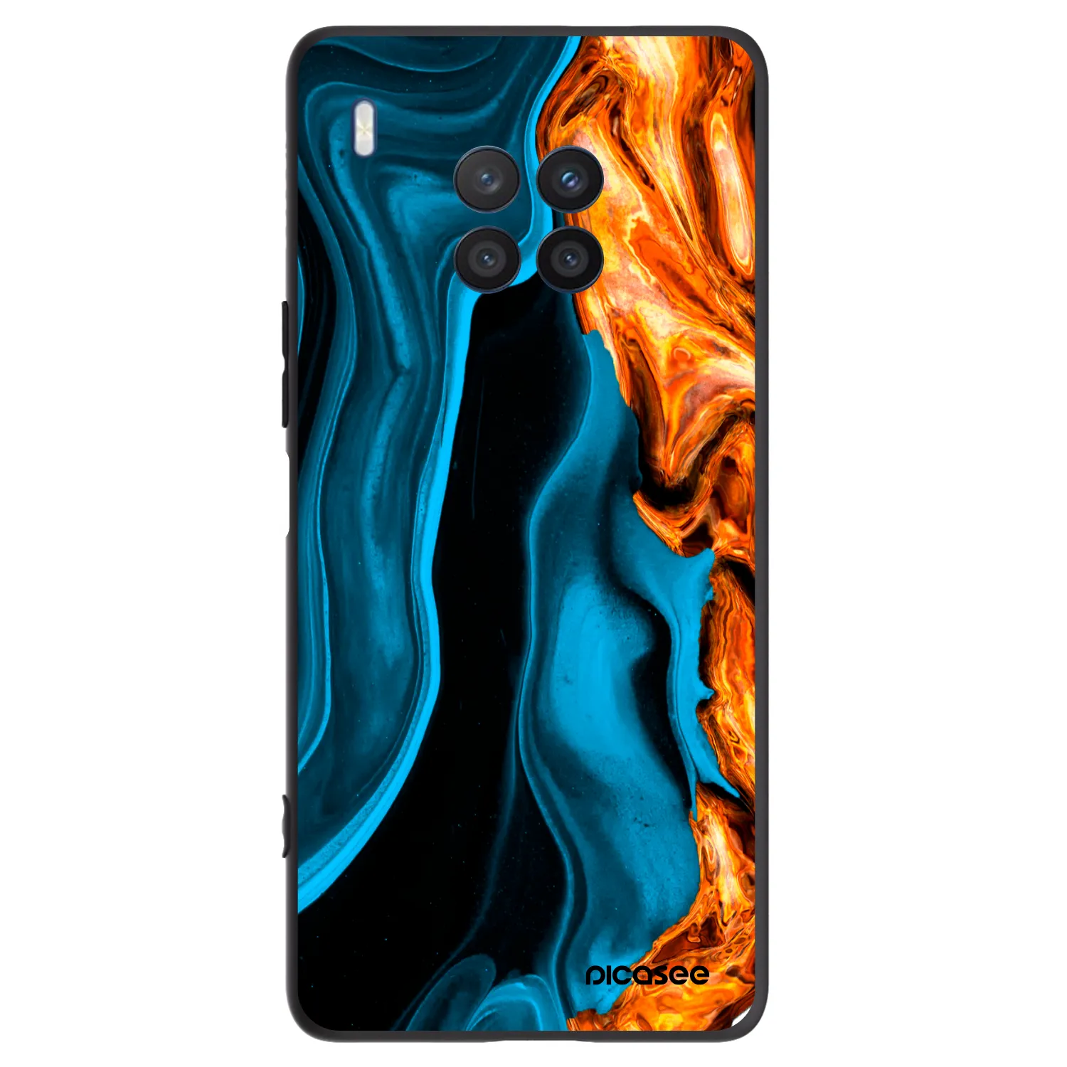 Picasee husă neagră din silicon pentru Honor 50 Lite - Gold blue