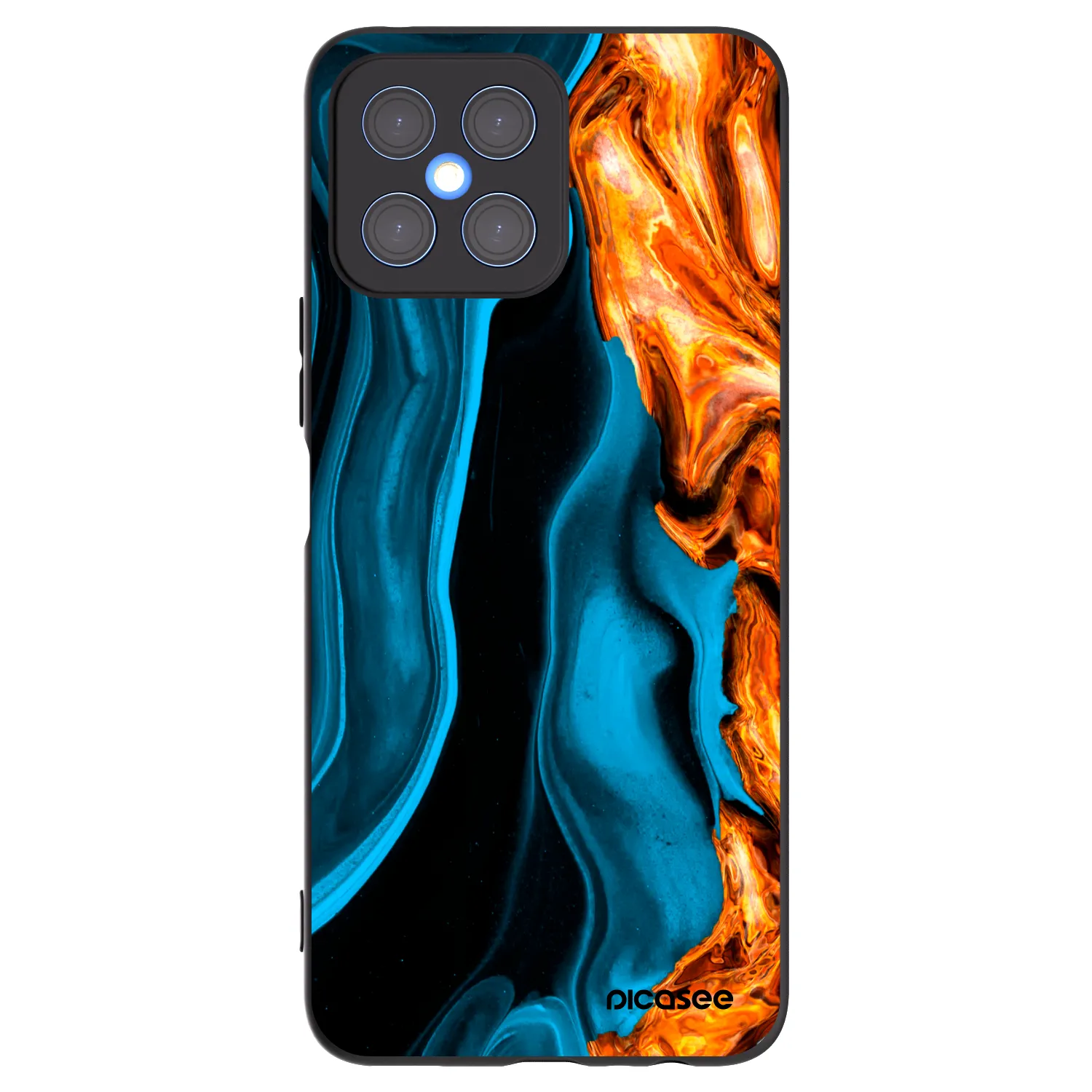 Picasee husă neagră din silicon pentru Honor X8 4G - Gold blue