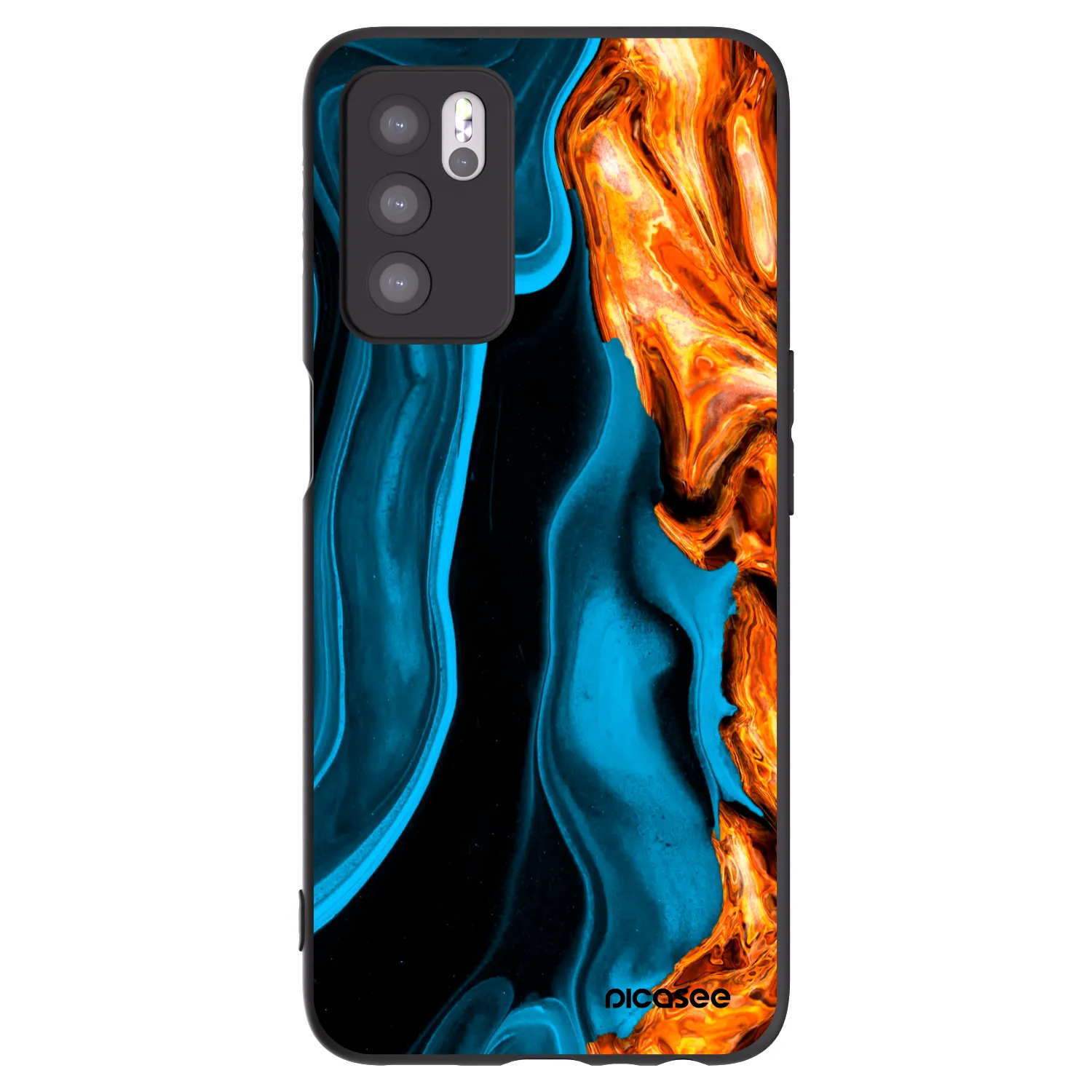 Picasee husă neagră din silicon pentru OPPO A16s - Gold blue