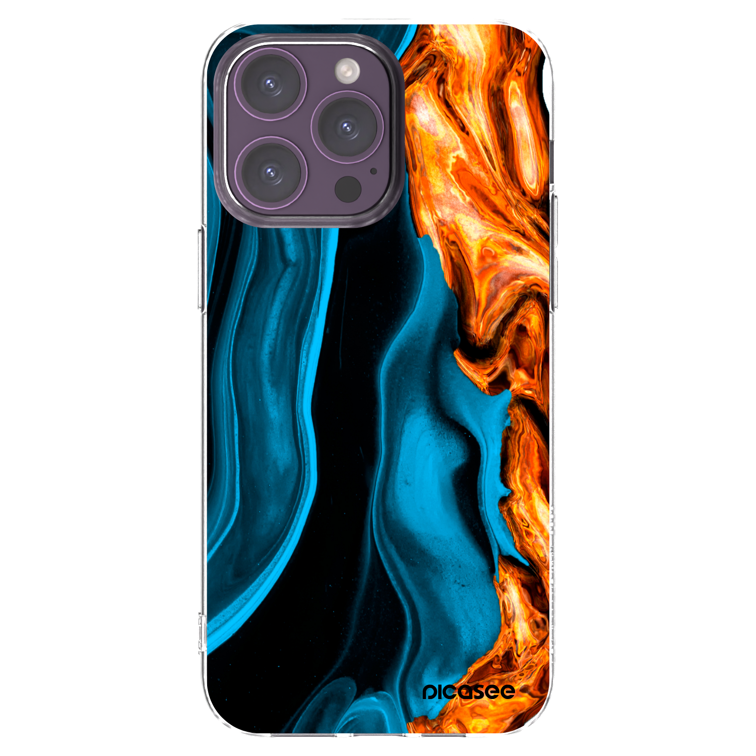 Picasee husă transparentă din silicon pentru Apple iPhone 14 Pro Max - Gold blue