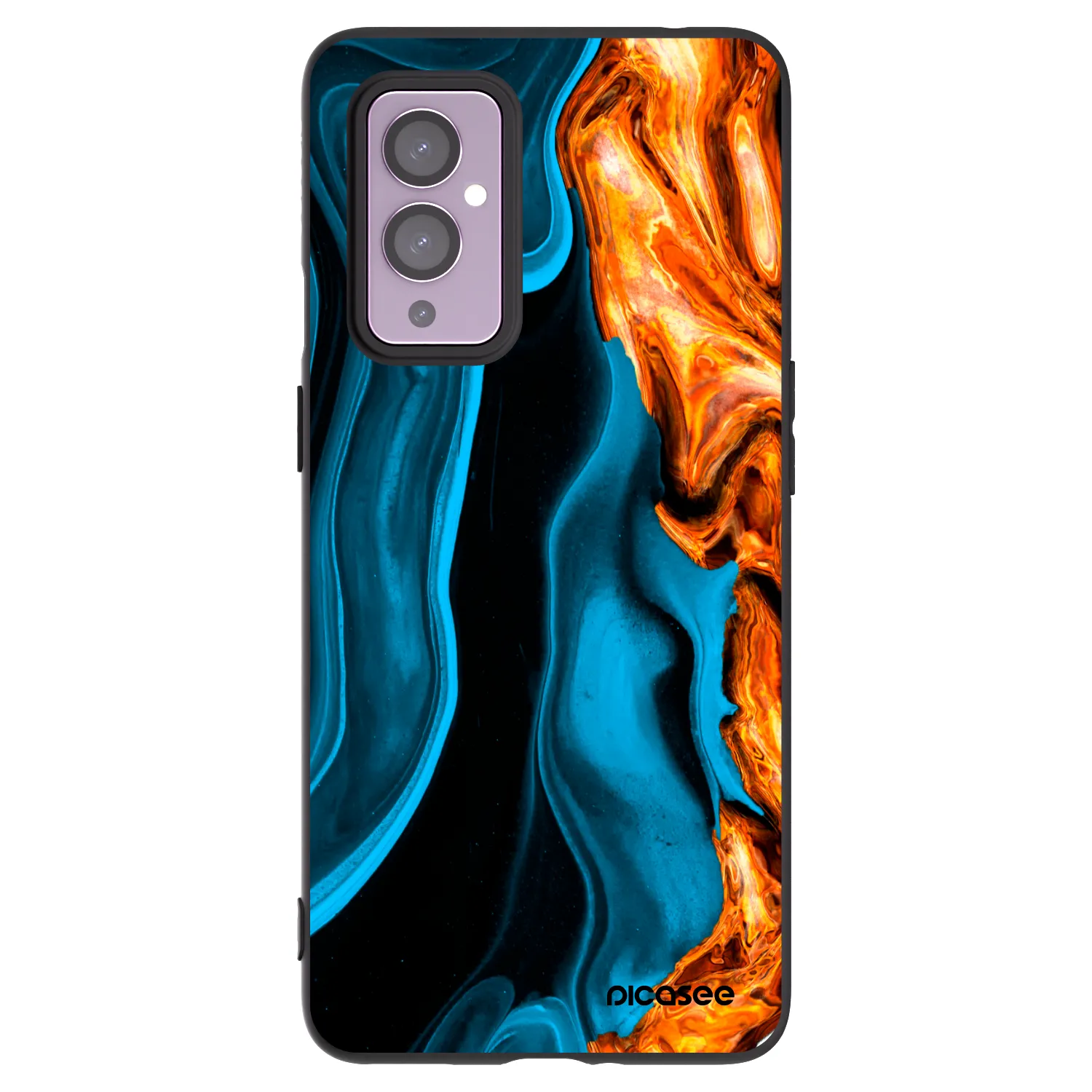 Picasee husă neagră din silicon pentru OnePlus 9 - Gold blue