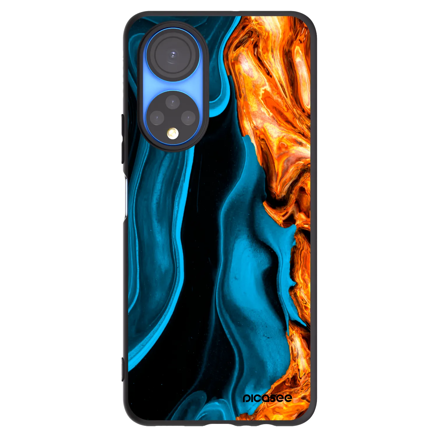 Picasee husă neagră din silicon pentru Honor X7 - Gold blue