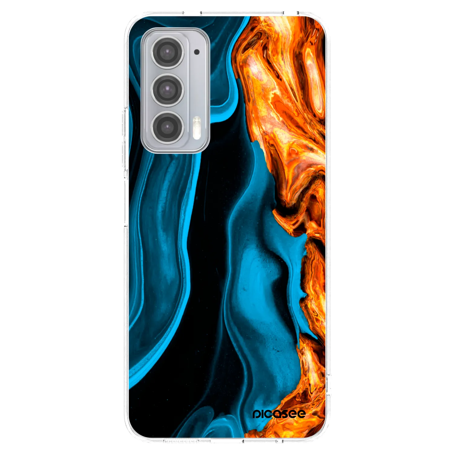 Picasee husă transparentă din silicon pentru Motorola Edge 20 - Gold blue