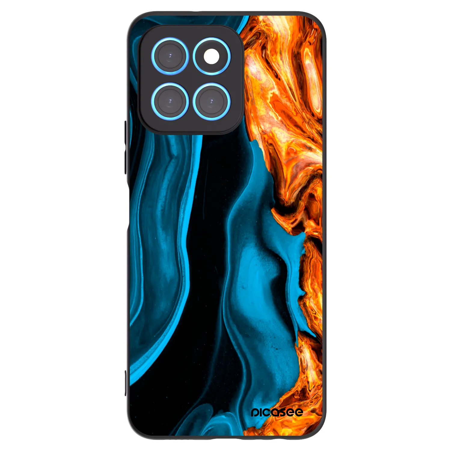 Picasee husă neagră din silicon pentru Honor X8 5G - Gold blue