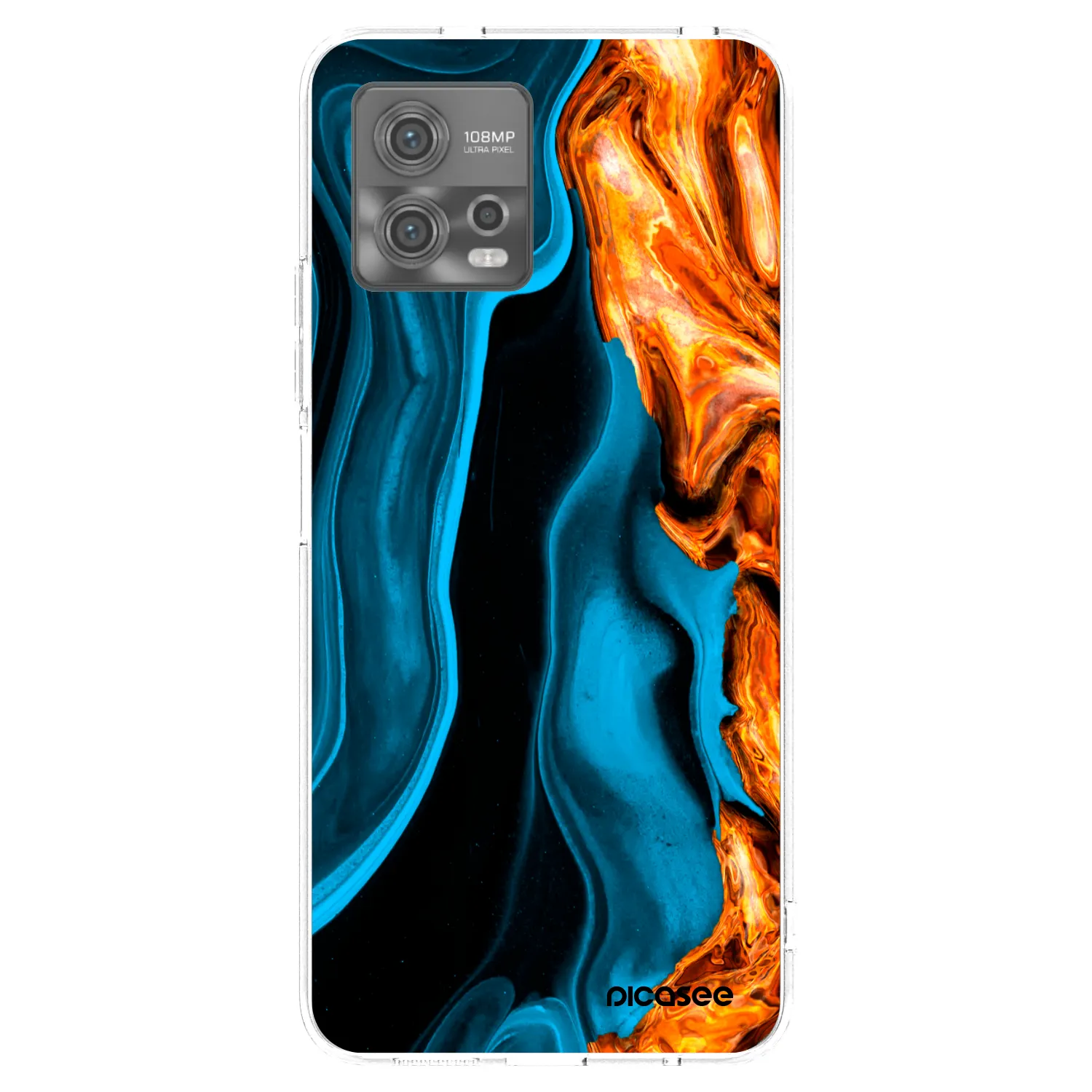 Picasee husă transparentă din silicon pentru Motorola Moto G72 - Gold blue