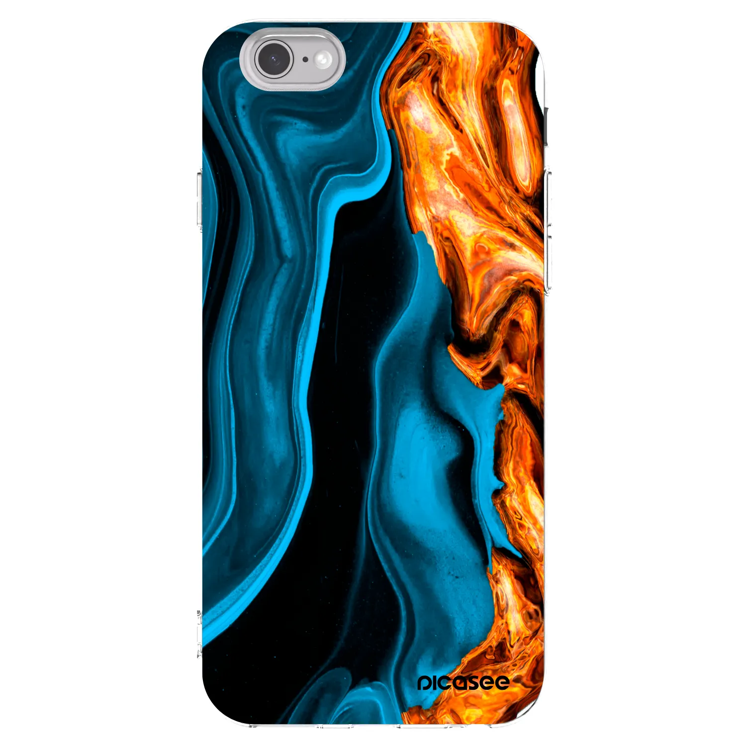 Picasee husă transparentă din silicon pentru Apple iPhone 6/6S - Gold blue