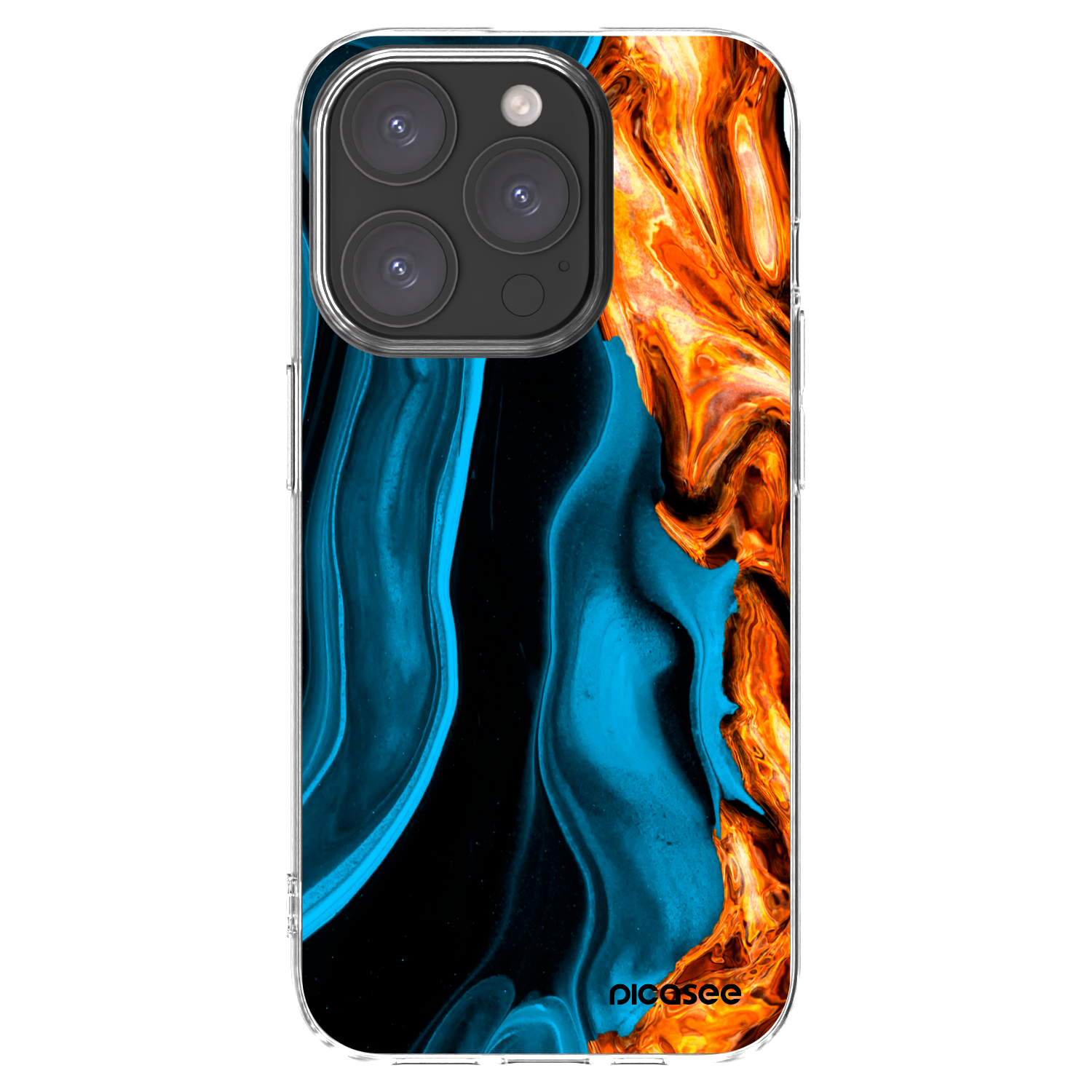 Picasee husă transparentă din silicon pentru Apple iPhone 15 Pro - Gold blue