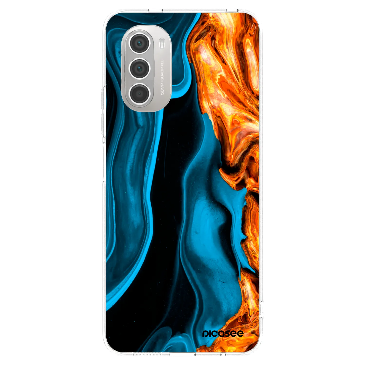 Picasee husă transparentă din silicon pentru Motorola Moto G51 - Gold blue