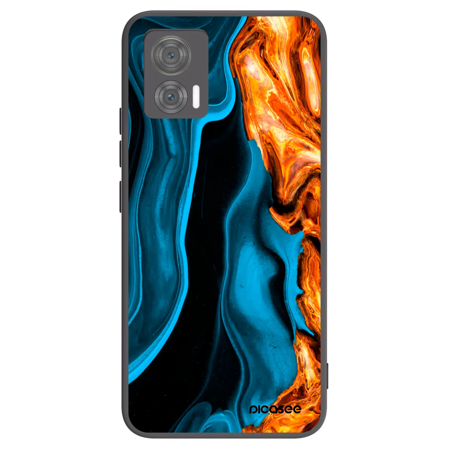 Picasee husă neagră din silicon pentru Motorola Edge 30 Neo - Gold blue