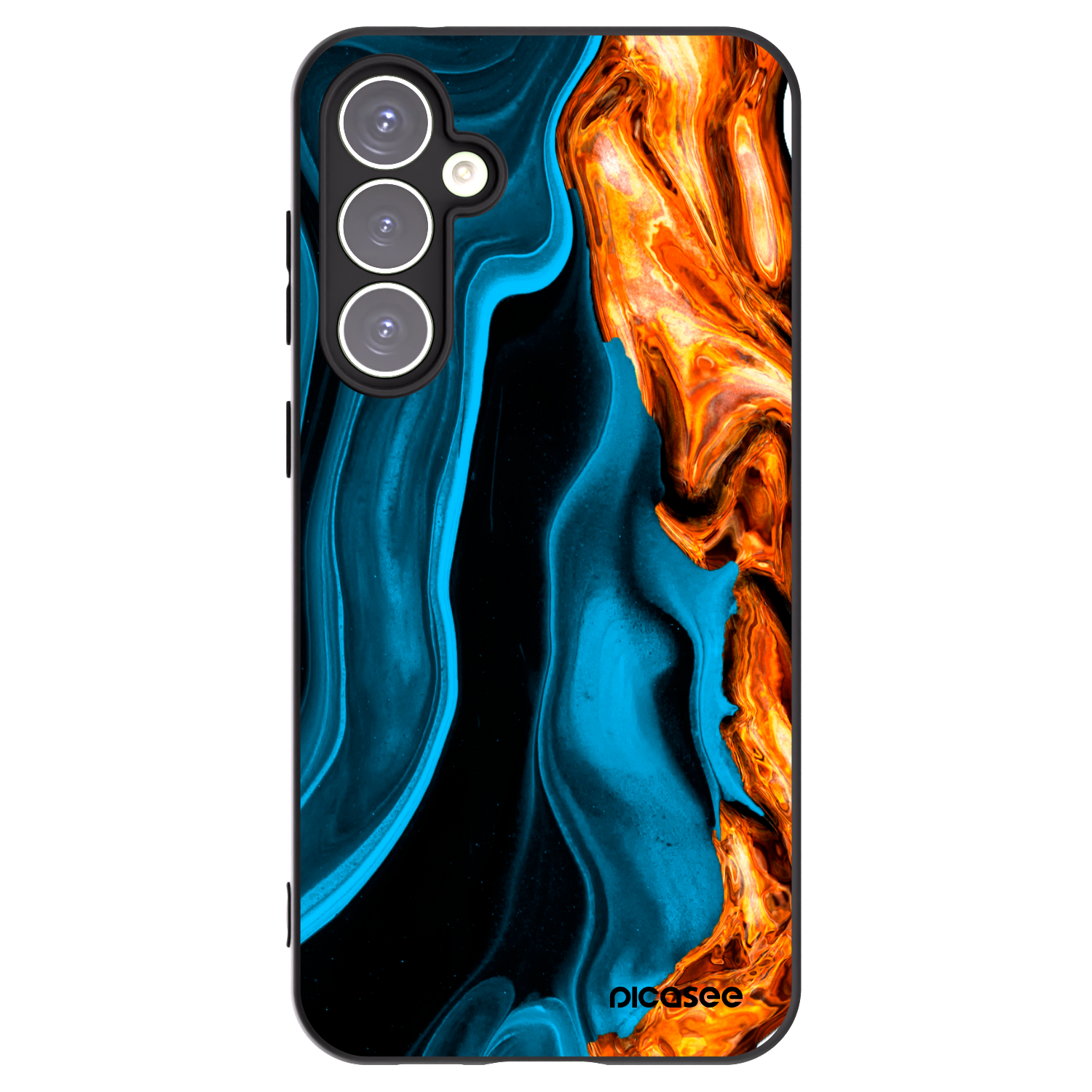 Picasee husă neagră din silicon pentru Samsung Galaxy S23 FE S711B - Gold blue