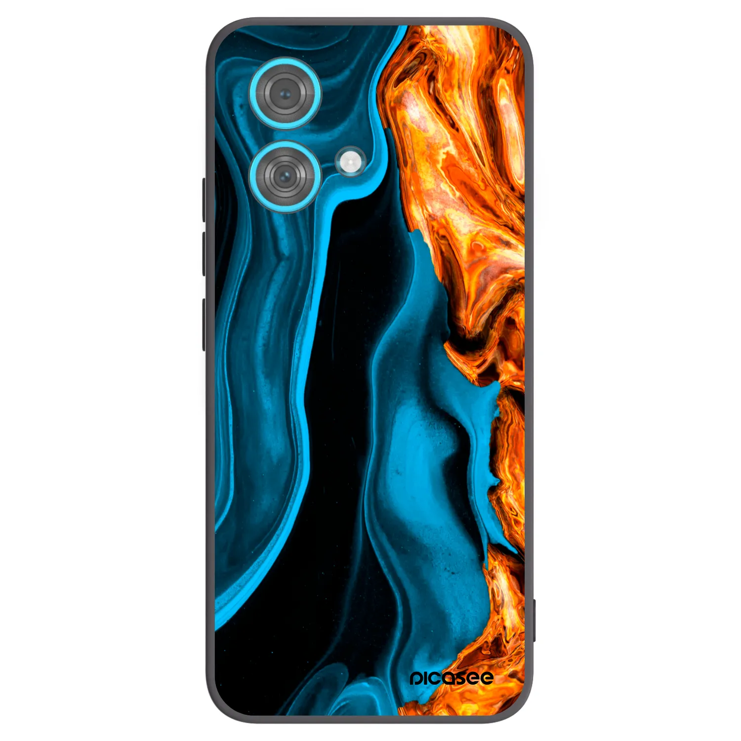 Picasee husă neagră din silicon pentru Motorola Edge 40 Neo - Gold blue