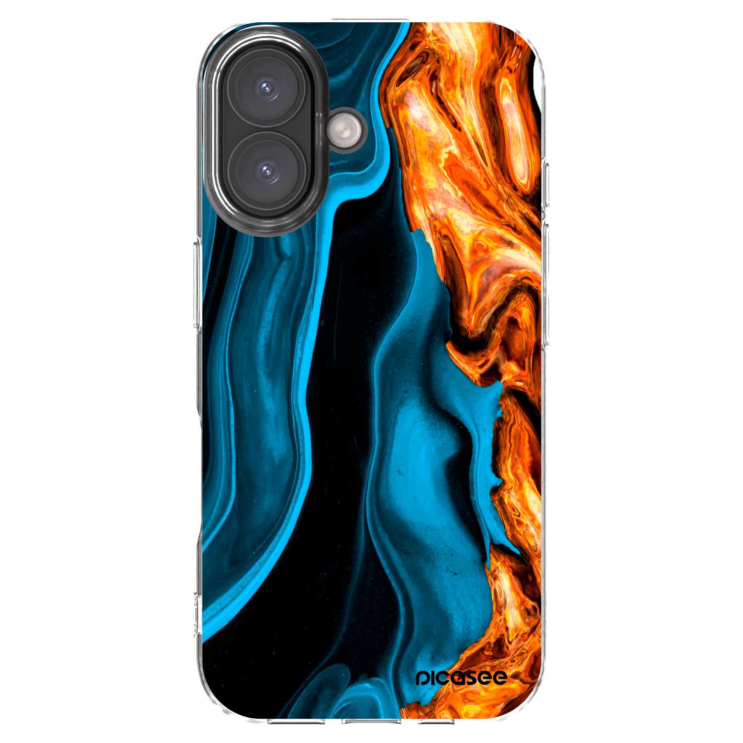 Picasee husă transparentă din silicon pentru Apple iPhone 16 - Gold blue