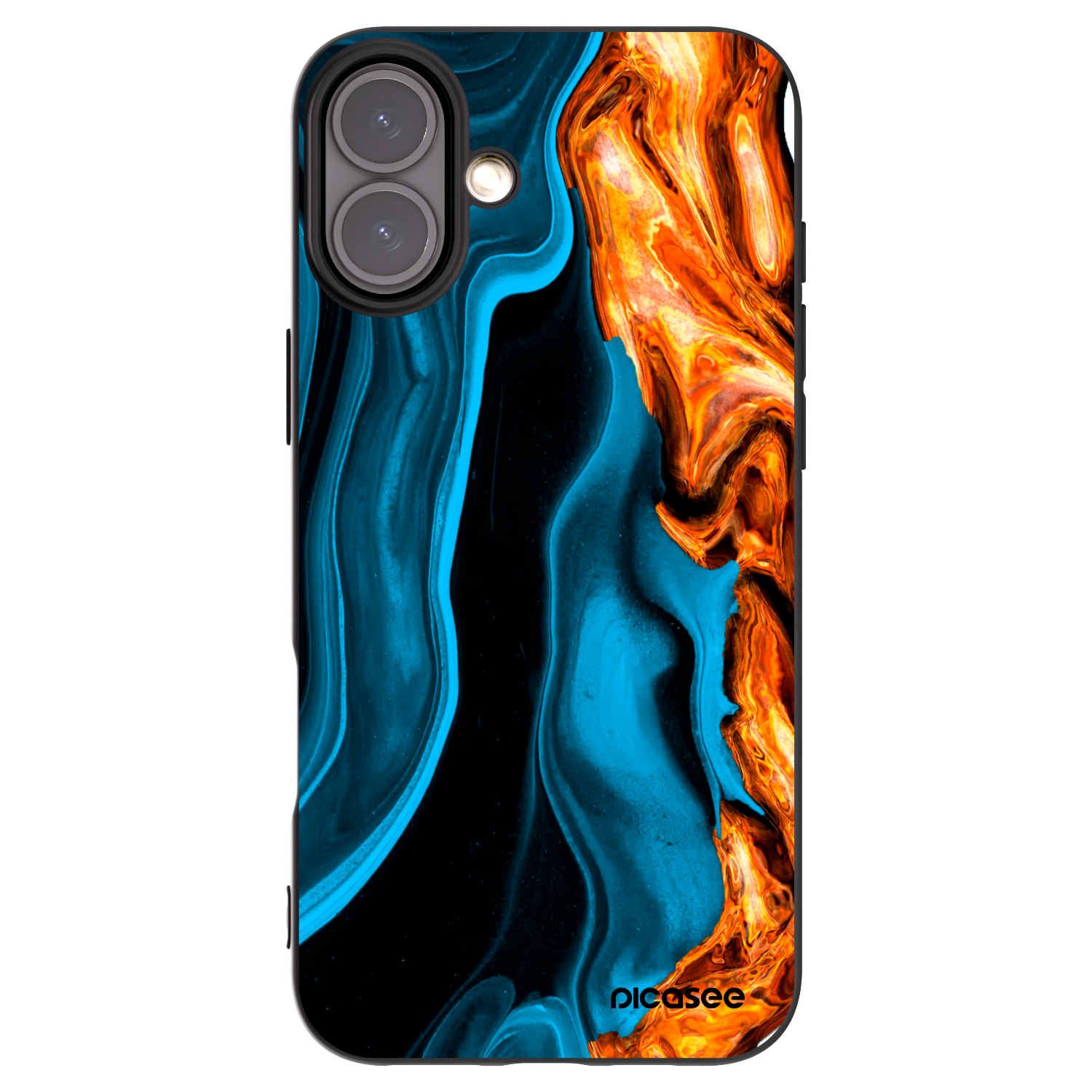 Picasee husă neagră din silicon pentru Apple iPhone 16 Plus - Gold blue