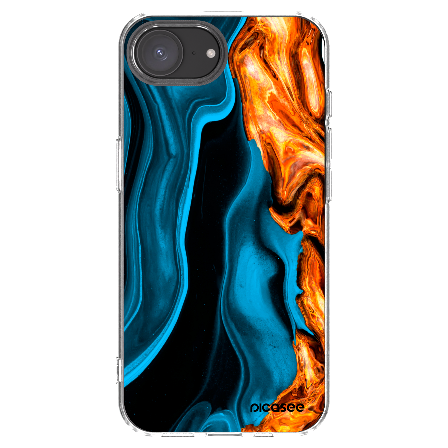 Picasee husă transparentă din silicon pentru Apple iPhone 16e - Gold blue