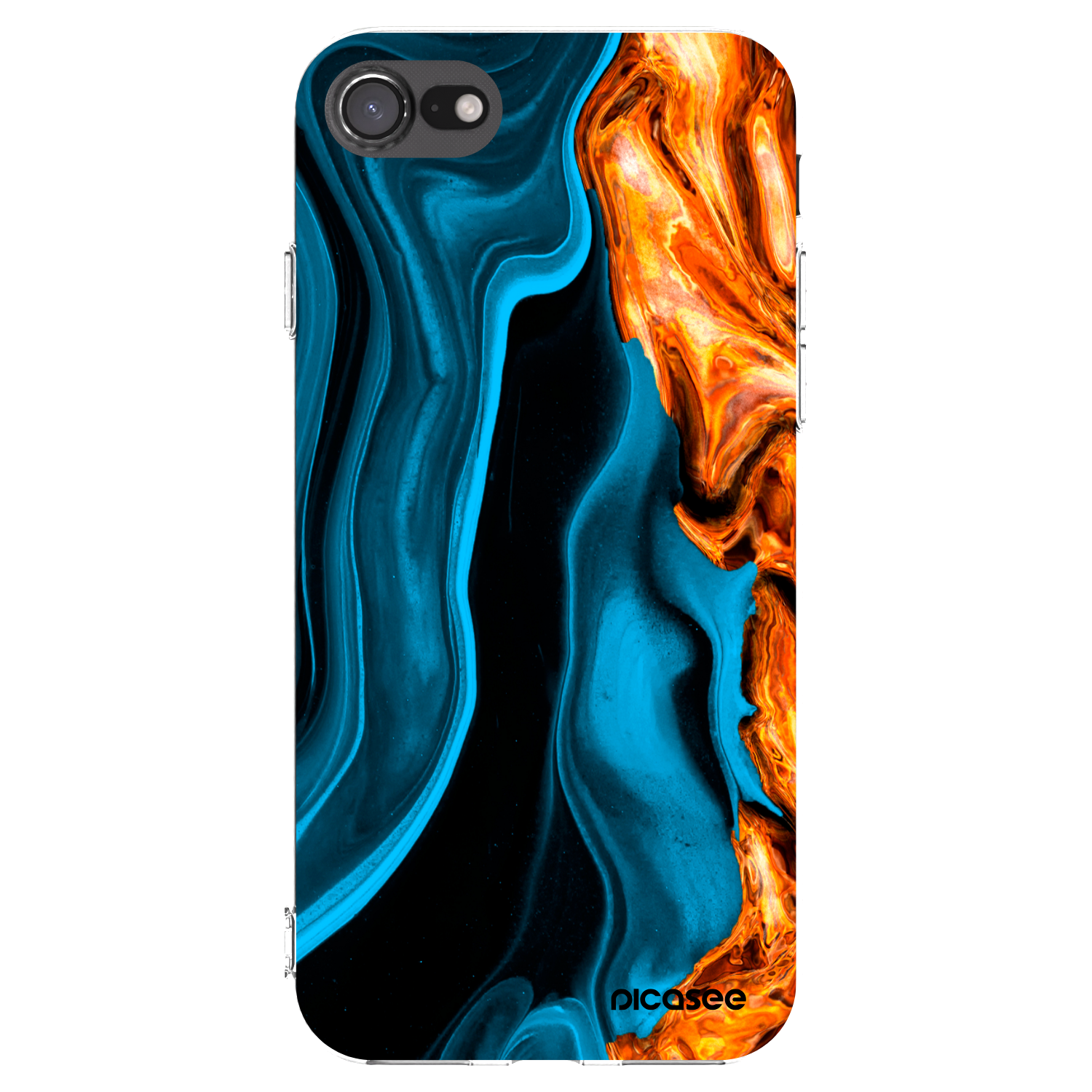 Picasee husă transparentă din silicon pentru Apple iPhone 7 - Gold blue