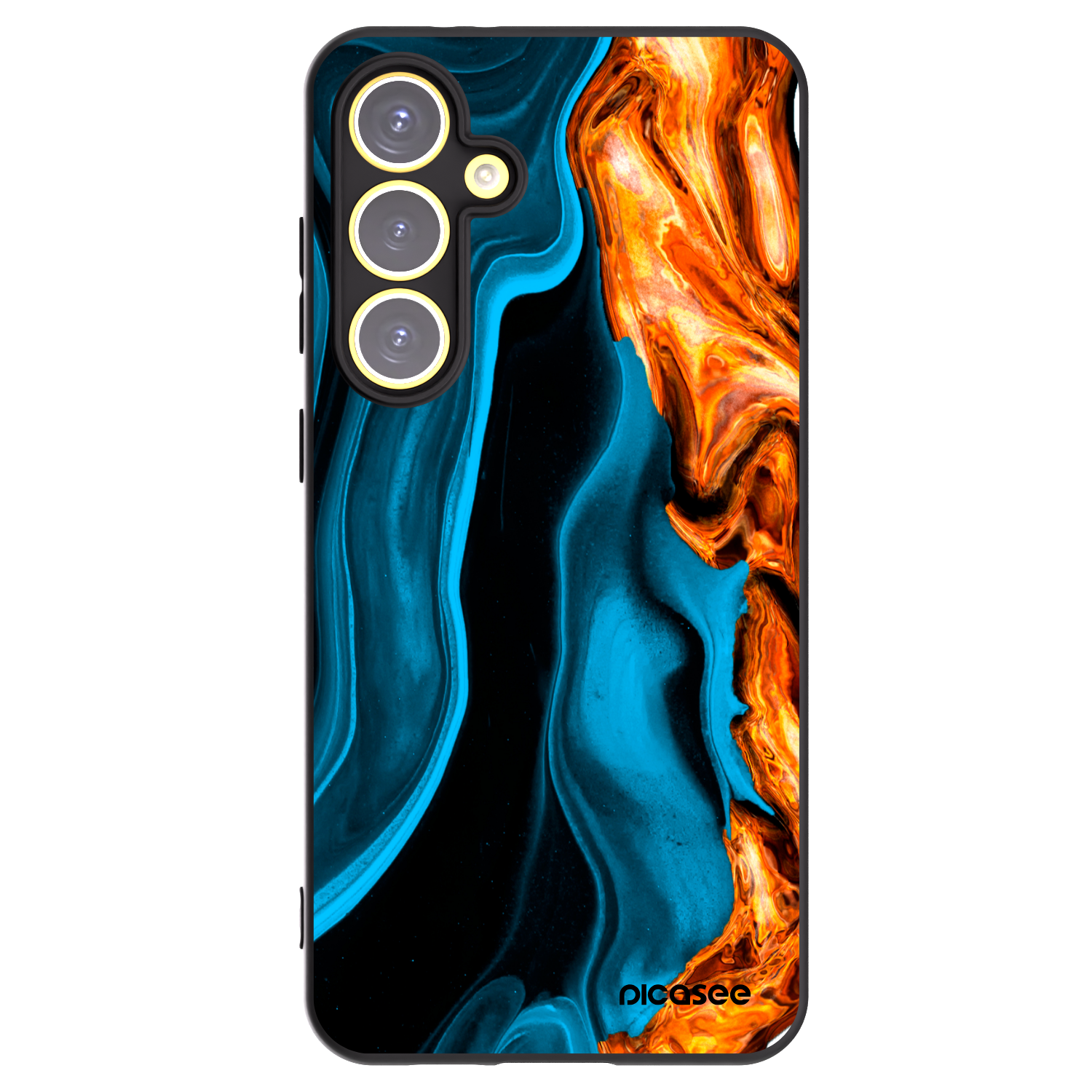 Picasee husă neagră din silicon pentru Samsung Galaxy S24 FE S721B - Gold blue