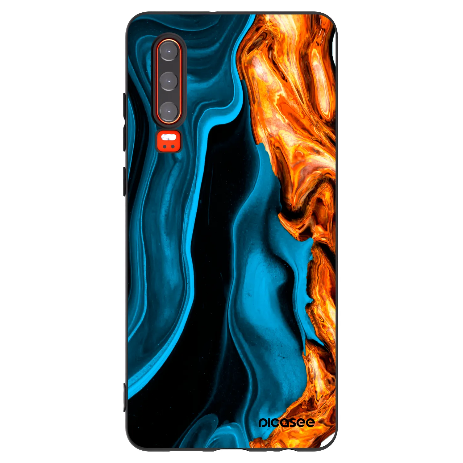 Picasee husă neagră din silicon pentru Huawei P30 - Gold blue
