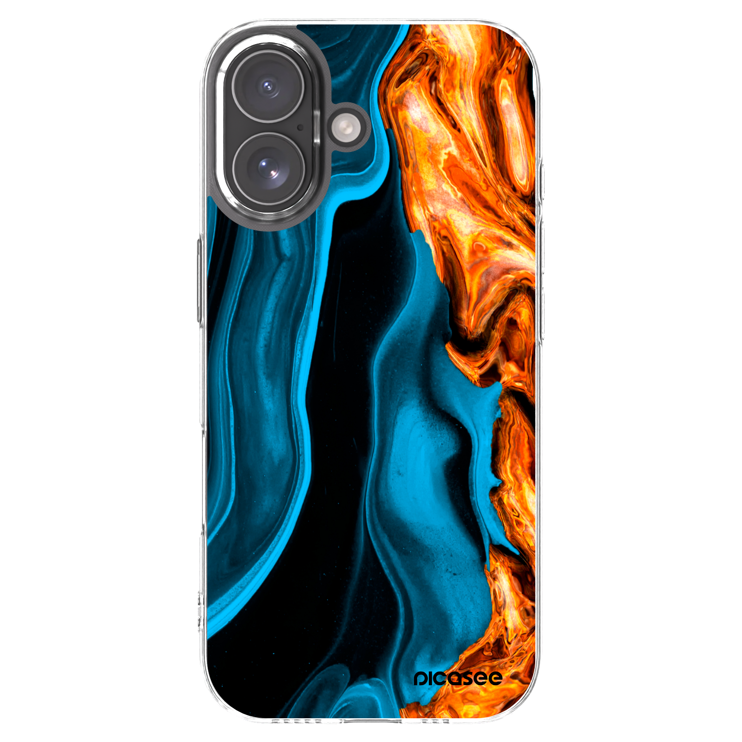 Picasee husă transparentă din silicon pentru Apple iPhone 17 - Gold blue