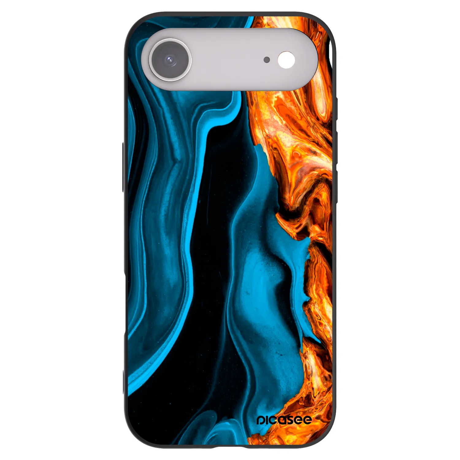 Picasee husă neagră din silicon pentru Apple iPhone Air - Gold blue